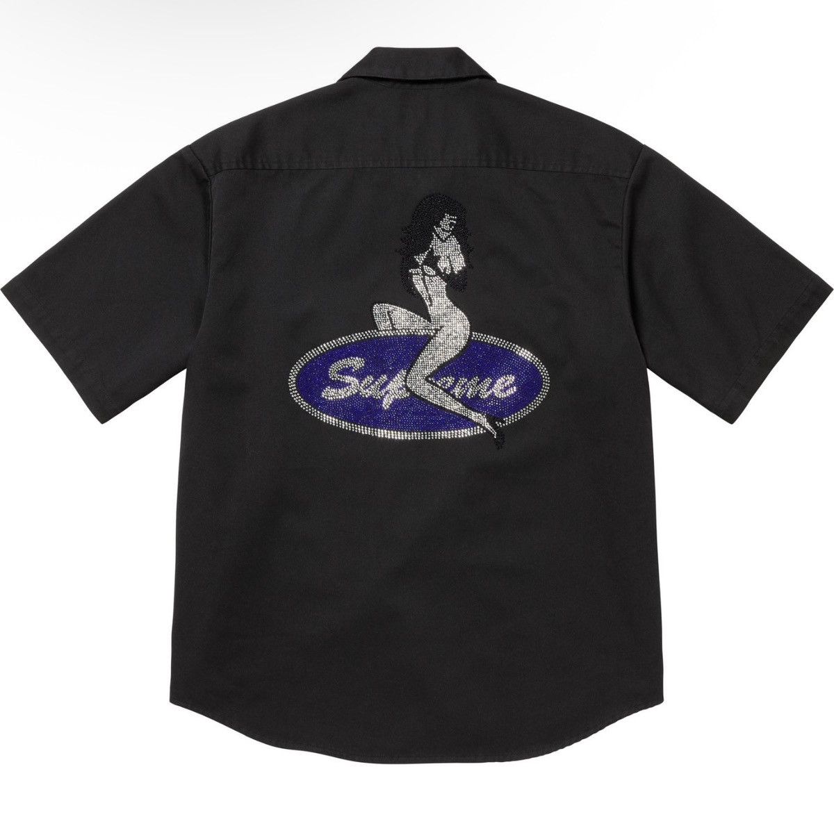 Supreme Supreme Rhinestone Pin Up S/S Work Shirt | Grailed