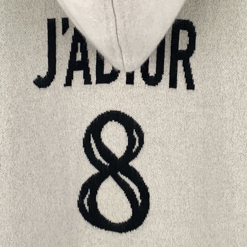 Dior Dior Beige Letter Intarsia Cashmere Hooded Knit Coat K26WX Size XXS / US 00 / IT 34 - 5 Thumbnail
