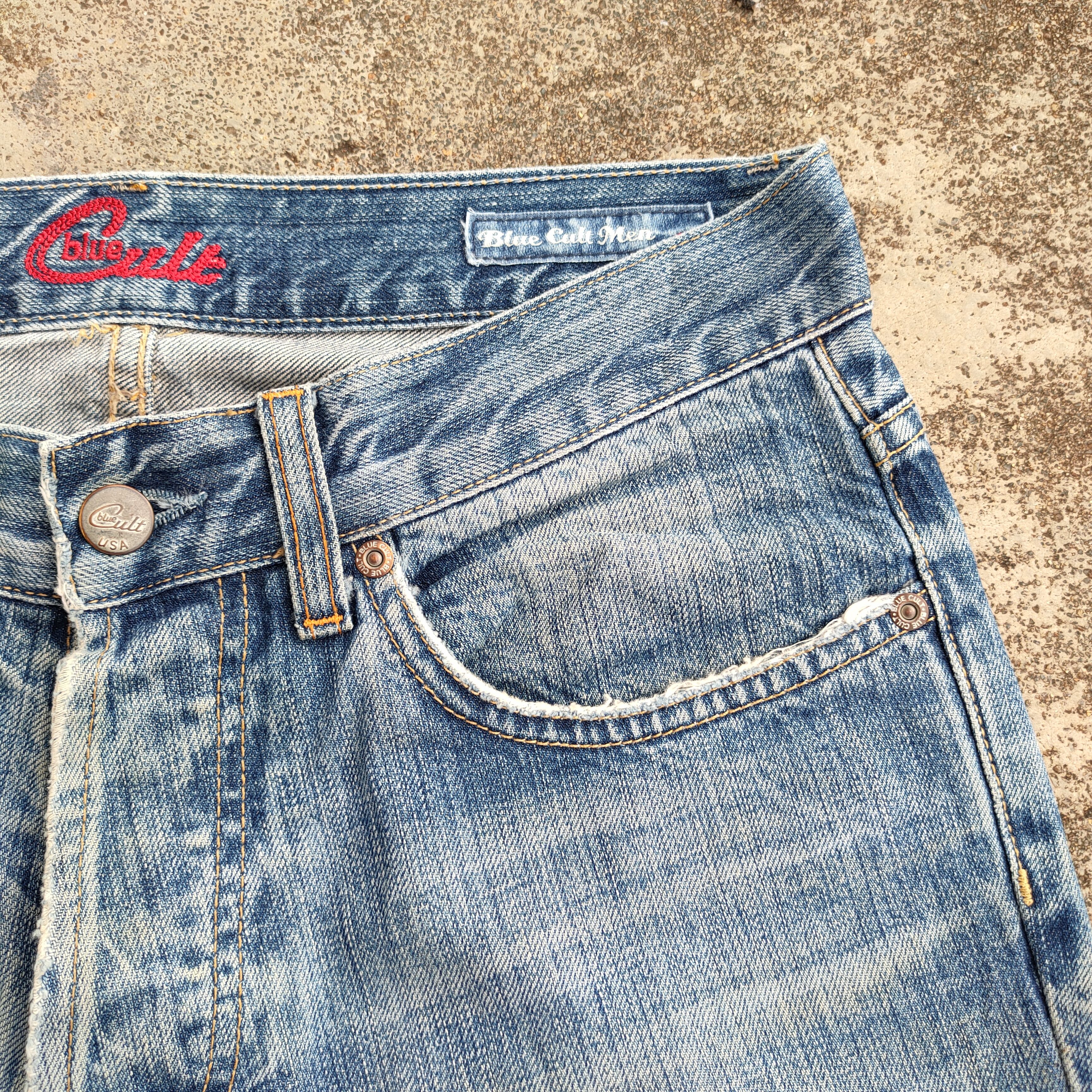 Japanese Brand W31 vtg blue cult flare button fly denim jeans pants Size US 31 - 9 Thumbnail