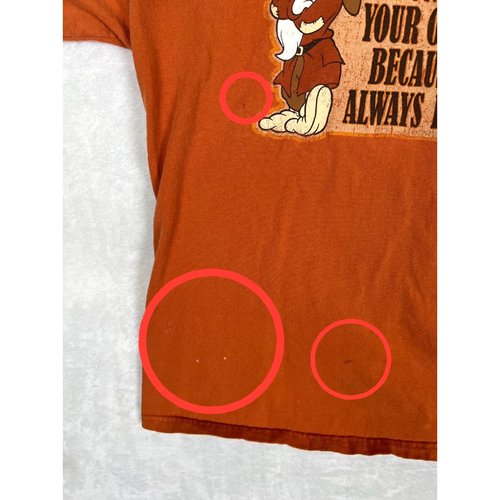 Disney VINTAGE Disney Grumpy T-Shirt Men L Orange Snow White I Don't Need Your Opinion 90s Christmas Funny Crew Neck Short Sleeve Cotton Shirt Size US L / EU 52-54 / 3 - 4 Thumbnail