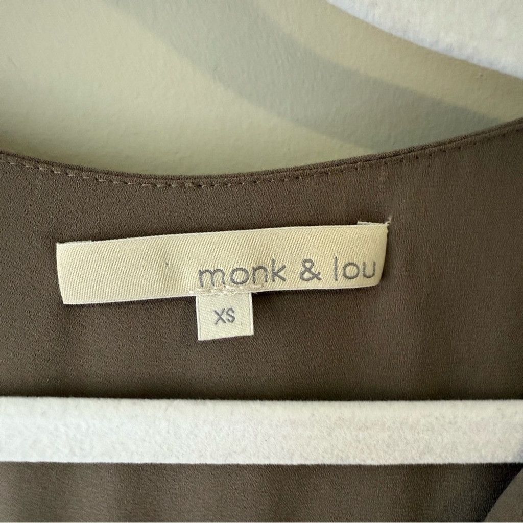 The Unbranded Brand Monk & Lou Green Ruched Buttoned Mini Sundress Size XS / US 0-2 / IT 36-38 - 3 Thumbnail