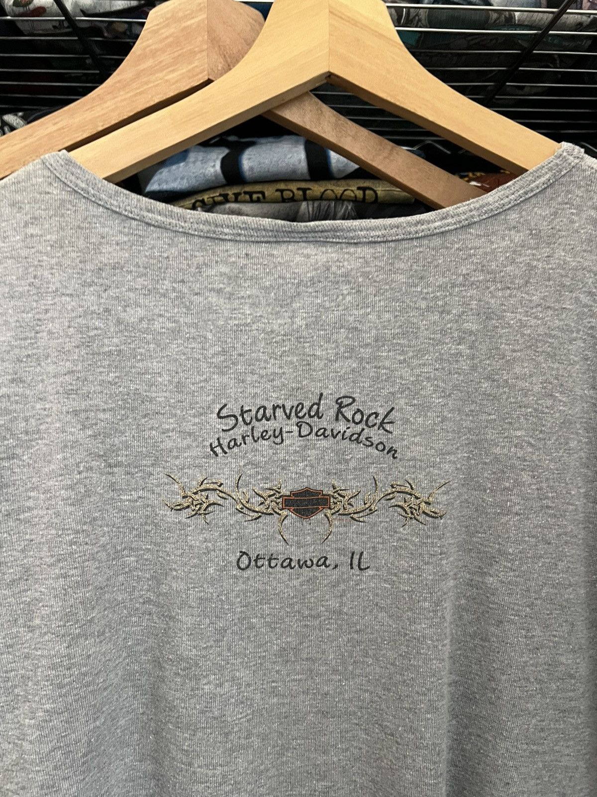 Harley Davidson 2000s H-D Starved Rock Ottawa Tee Flaming Sleeves Printed Size XL / US 12-14 / IT 48-50 - 5 Thumbnail