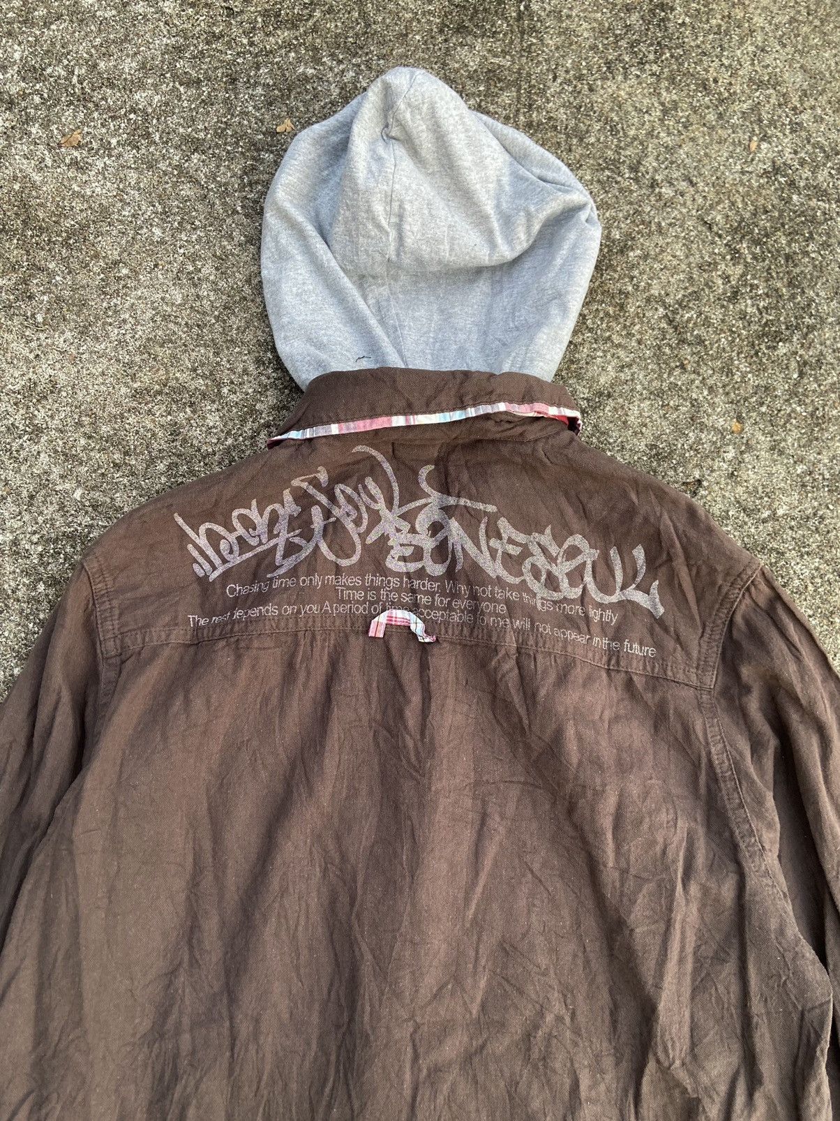 If Six Was Nine × Japanese Brand × Le Grande Bleu (L.G.B.) B ONE SOUL STENCIL BUTTON DOWN SHIRT JUMPER STYLE Size US M / EU 48-50 / 2 - 10 Thumbnail