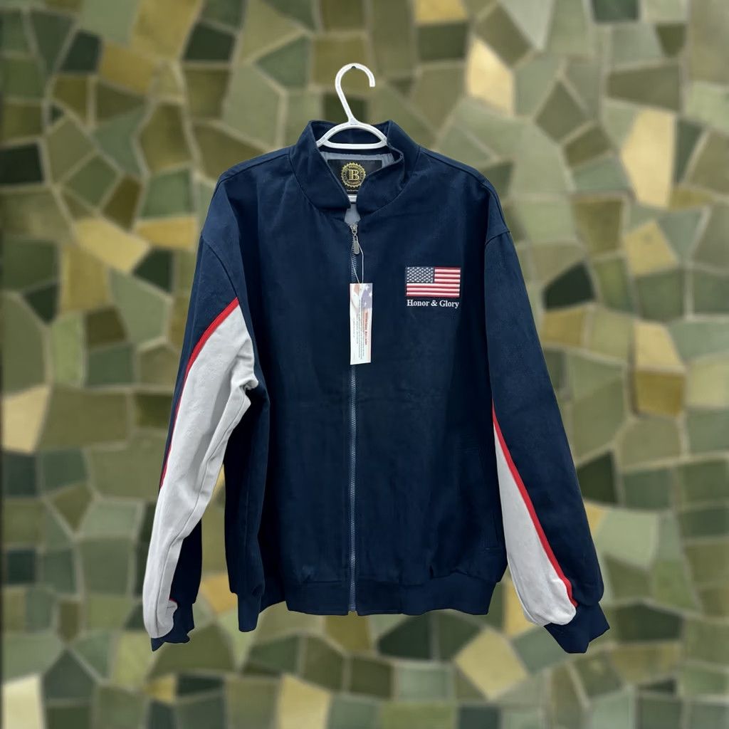 Vintage The Bradford Exchange Bomber Jacket Size Large Honer & Glory Proud Veteran Blue Size US L / EU 52-54 / 3 - 1 Thumbnail