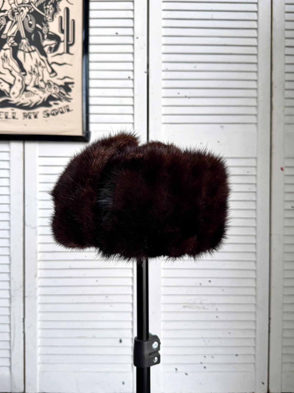 Vintage Vintage 1970s Burgundy Mink Fur Ushanka Trapper Hat Sheen Size ONE SIZE - 1 Thumbnail