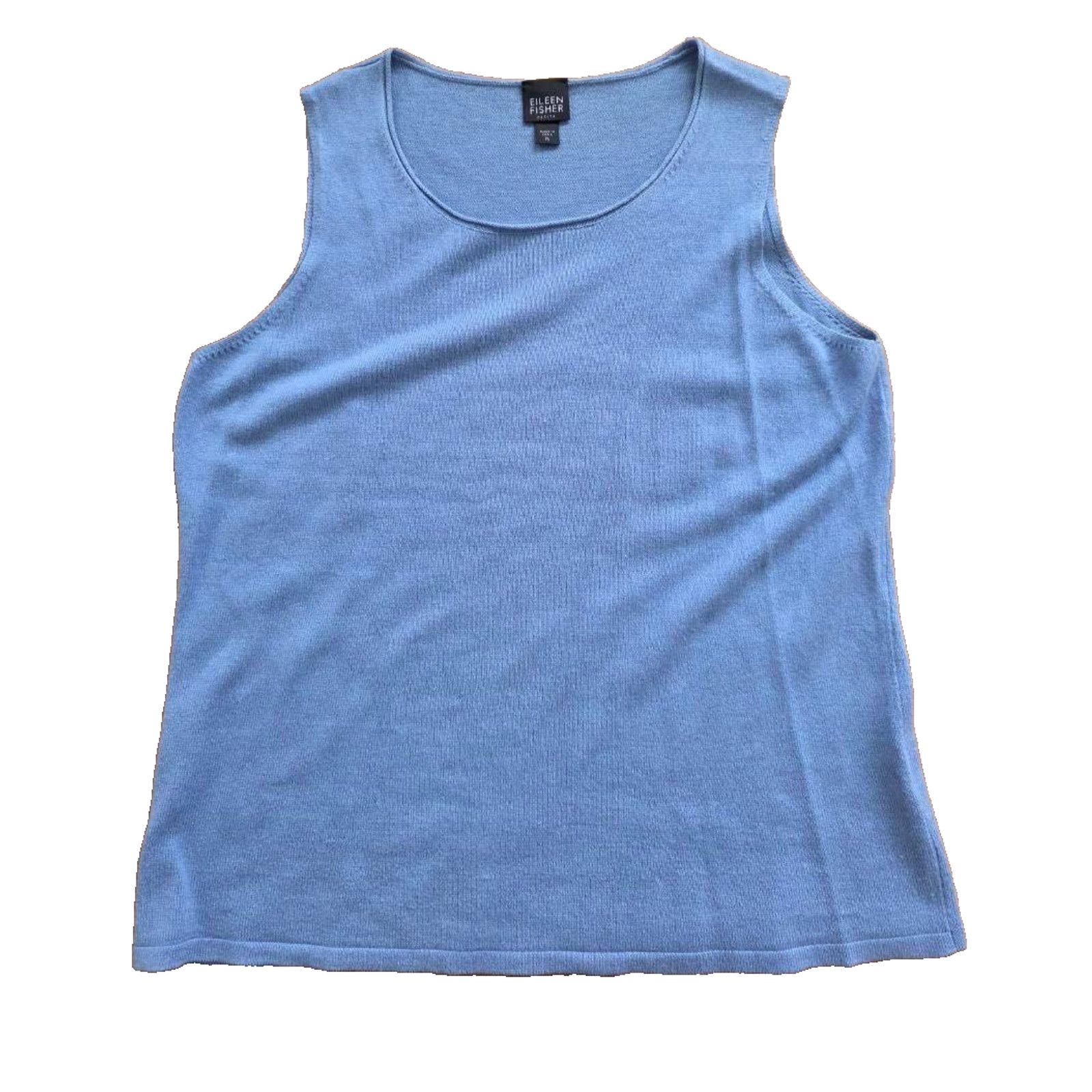 Eileen Fisher Eileen Fisher Sleeveless Silk Cashmere Blue Pet L A001079 Size L / US 10 / IT 46 - 1 Thumbnail