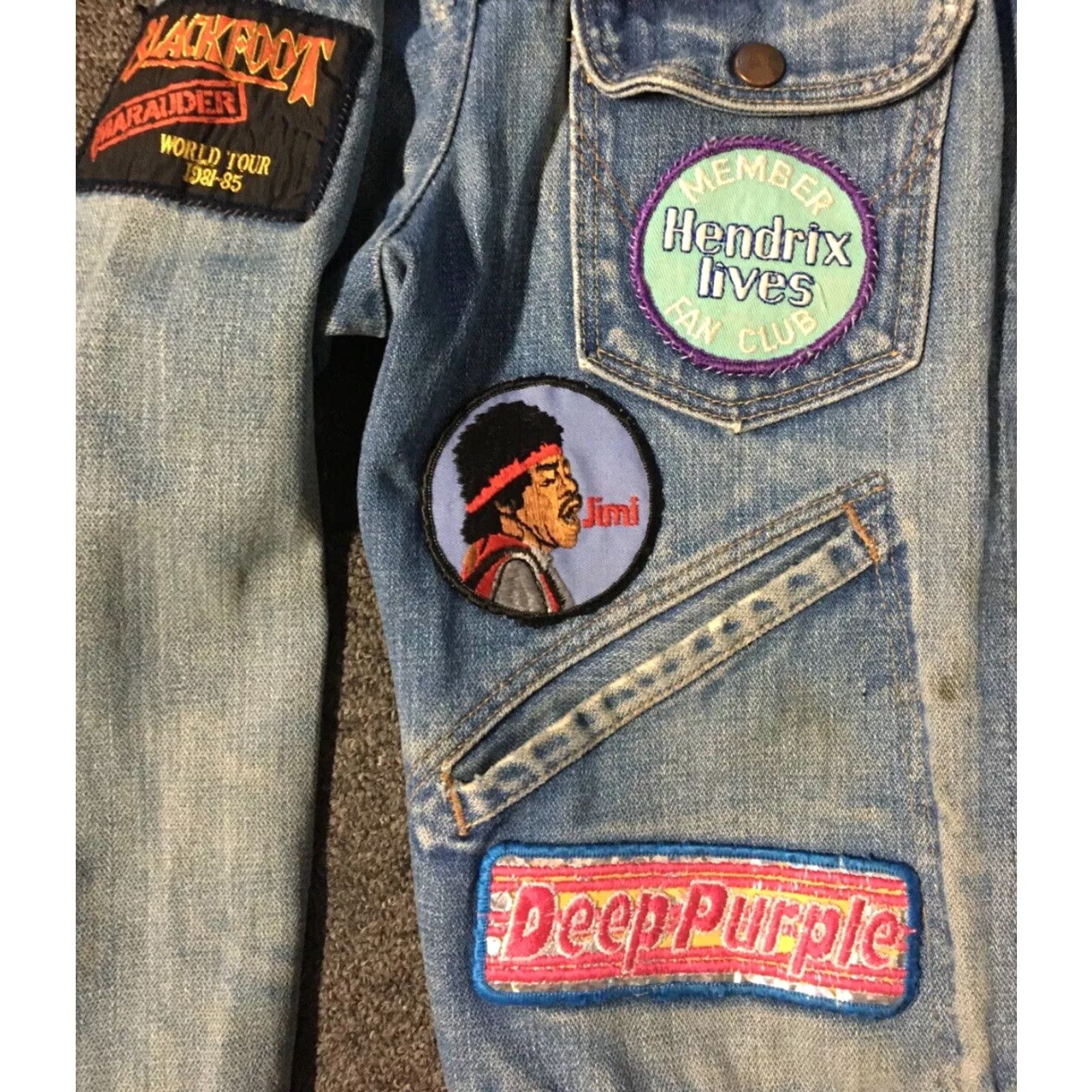 Wrangler VINTAGE Wrangler Denim Jacket 70s Rock Harley Patches Jacket S Blue Mens Rock N Roll 70s 80s Blues Size US S / EU 44-46 / 1 - 3 Thumbnail