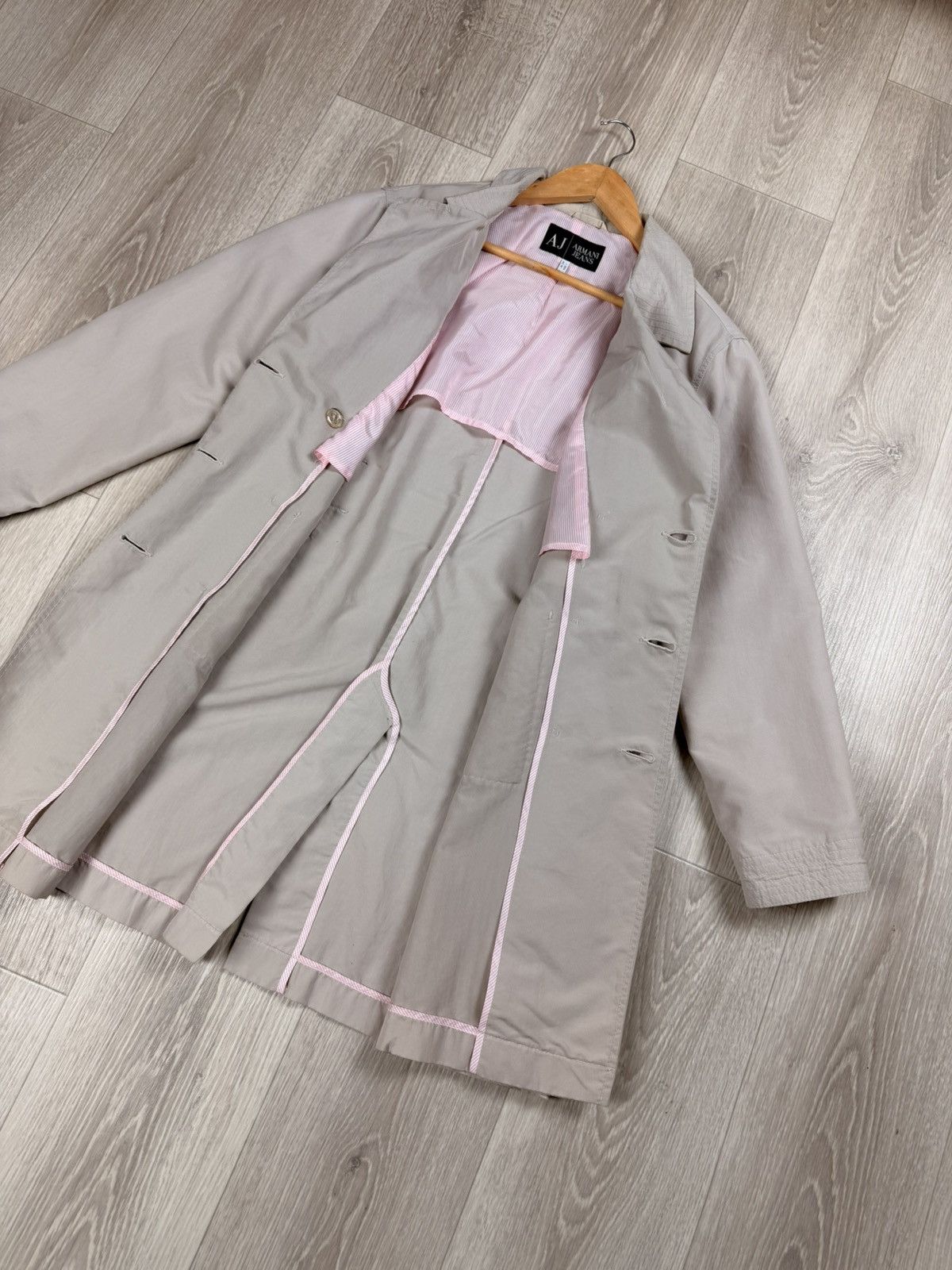 Armani Armani Jeans Double Breasted Trench Coat Jacket Belt Size L / US 10 / IT 46 - 9 Thumbnail