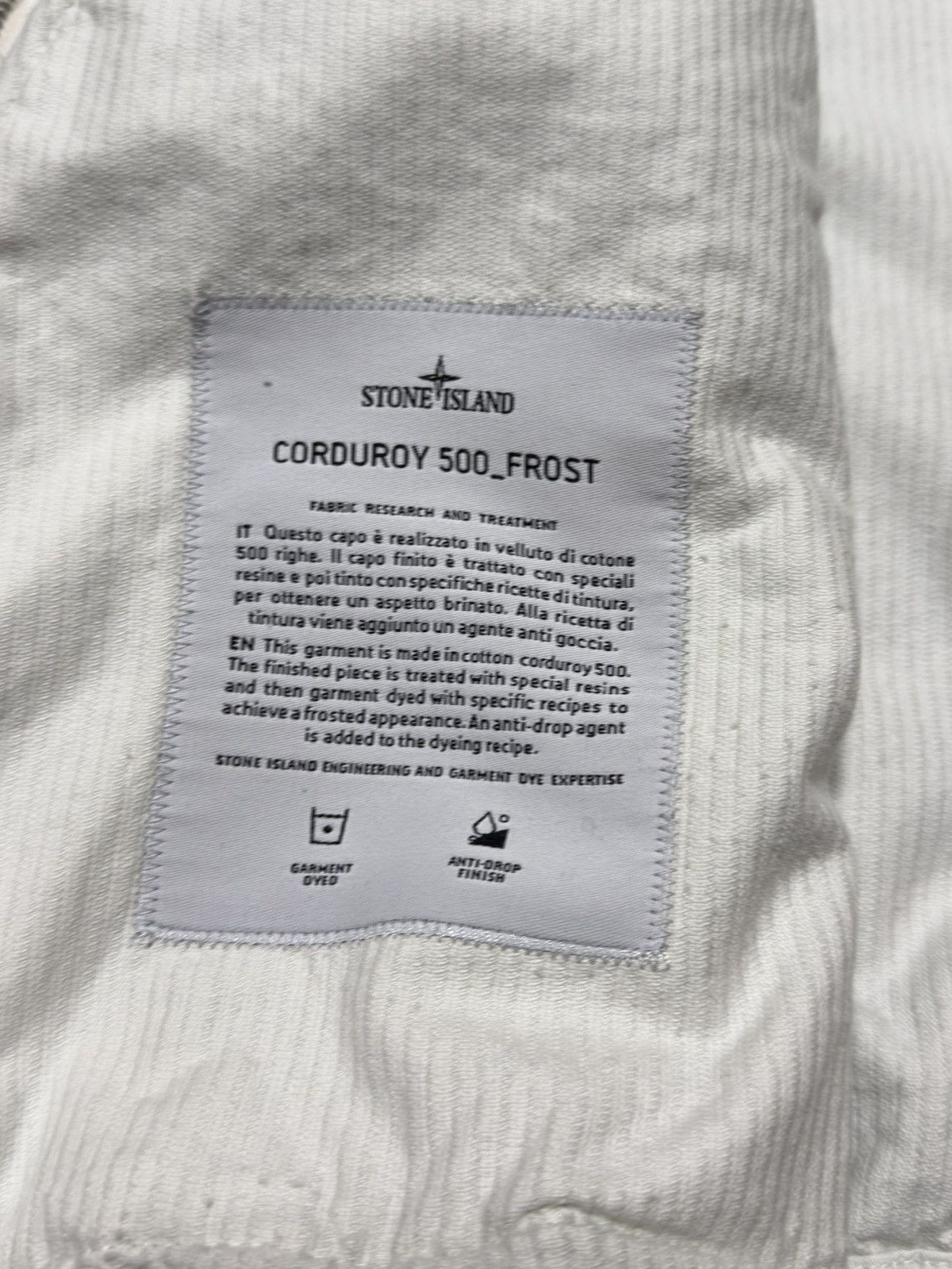 Stone Island Supreme x Stone Island Corduroy Jacket white XL Size US XL / EU 56 / 4 - 9 Thumbnail