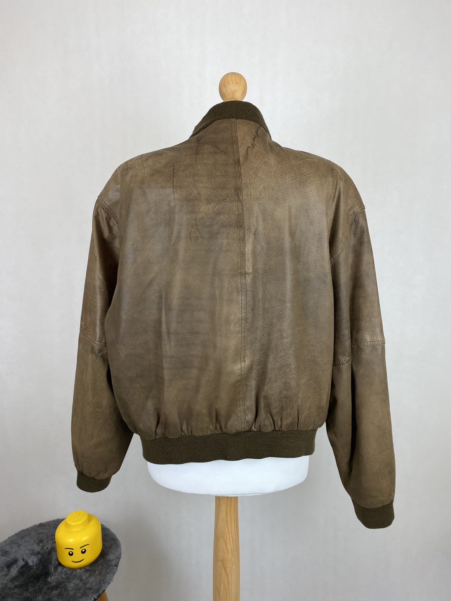 Genuine Leather × Vintage real leather bomber jacket oversize boxy fit rap hip hop Size US L / EU 52-54 / 3 - 7 Thumbnail