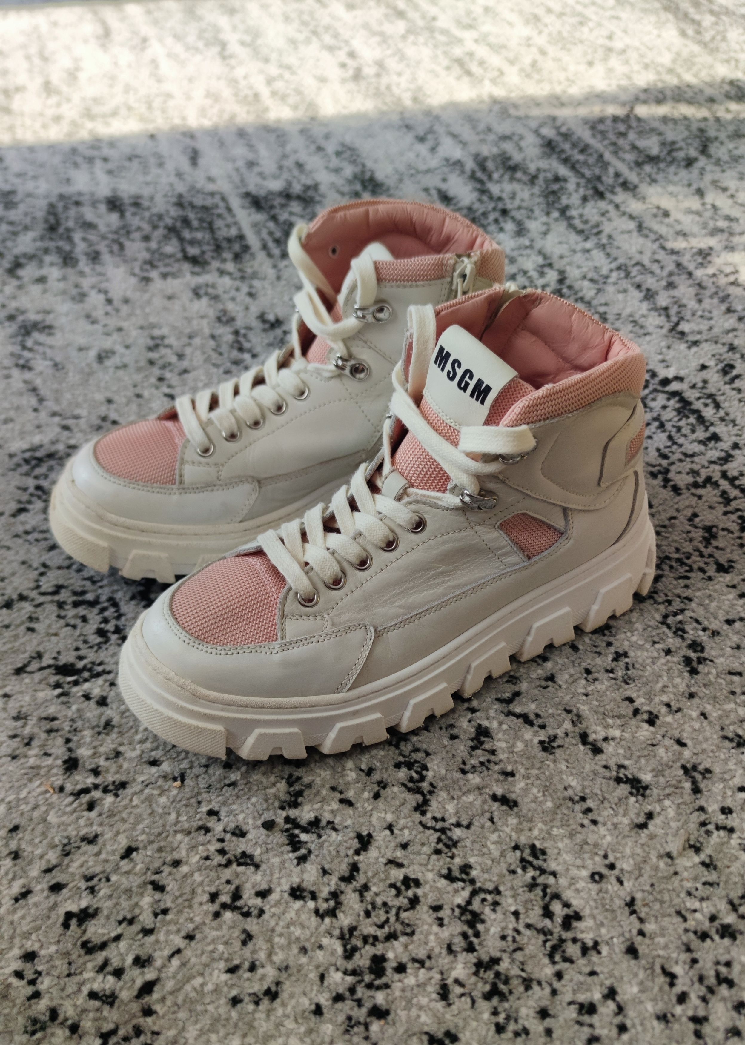 MSGM Leather lace-up ankle boots msgm msgm (massimo giorgetti) Size US 8 / IT 38 - 1 Thumbnail