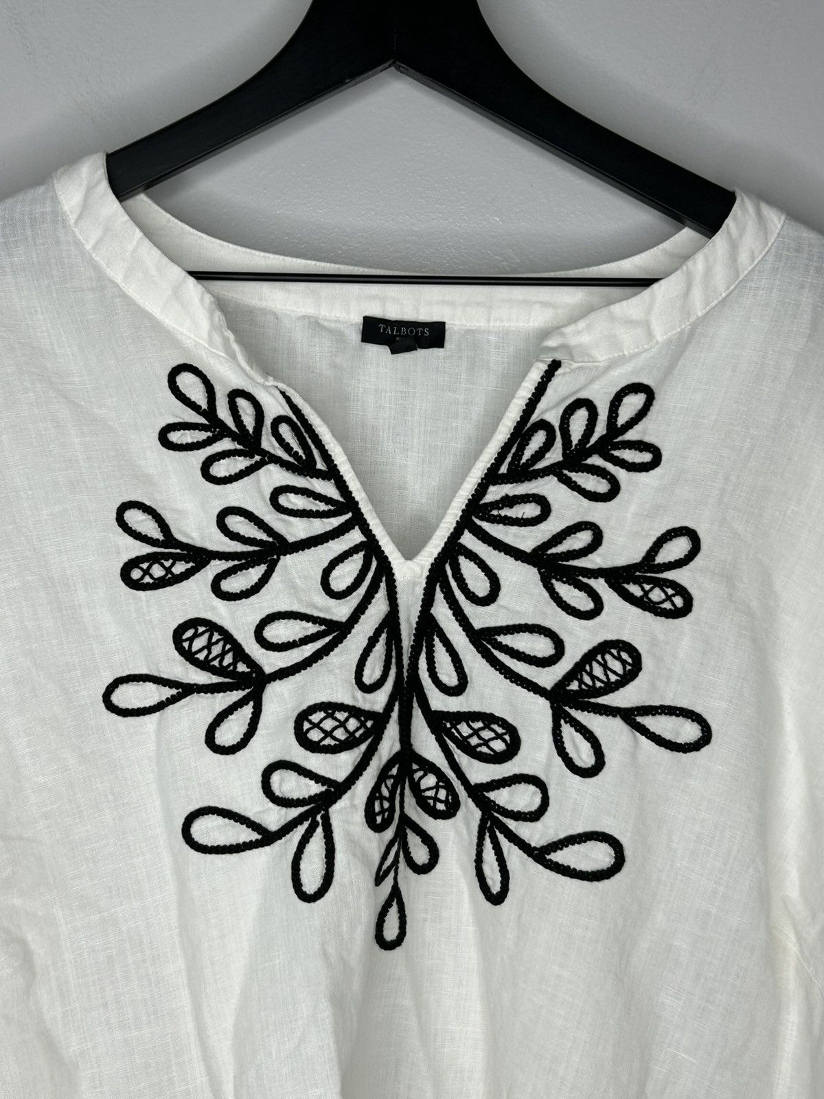 Talbots Talbots Black and White Embroidered Linen Blend Top Size 3X Size 3XL / US 20-22 - 5 Thumbnail