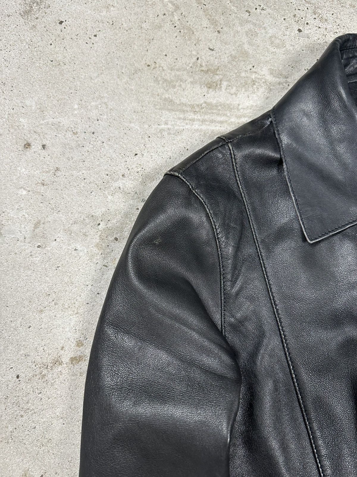 Massimo Dutti Massimo Dutti Black Sheep Leather Asymmetrical Moto Biker Size M / US 6-8 / IT 42-44 - 7 Thumbnail