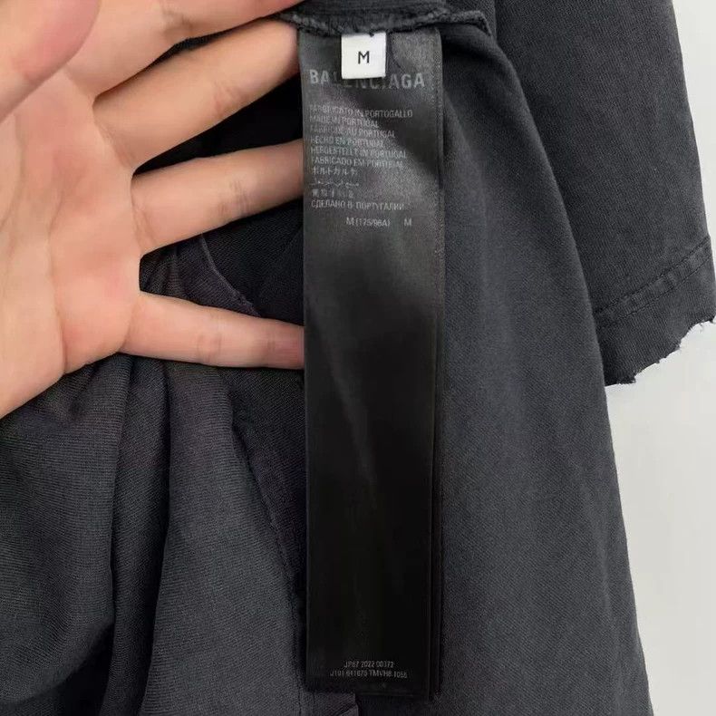 Balenciaga Balenciaga Washed Grey Old Slogan Short Sleeve Size US M / EU 48-50 / 2 - 4 Thumbnail