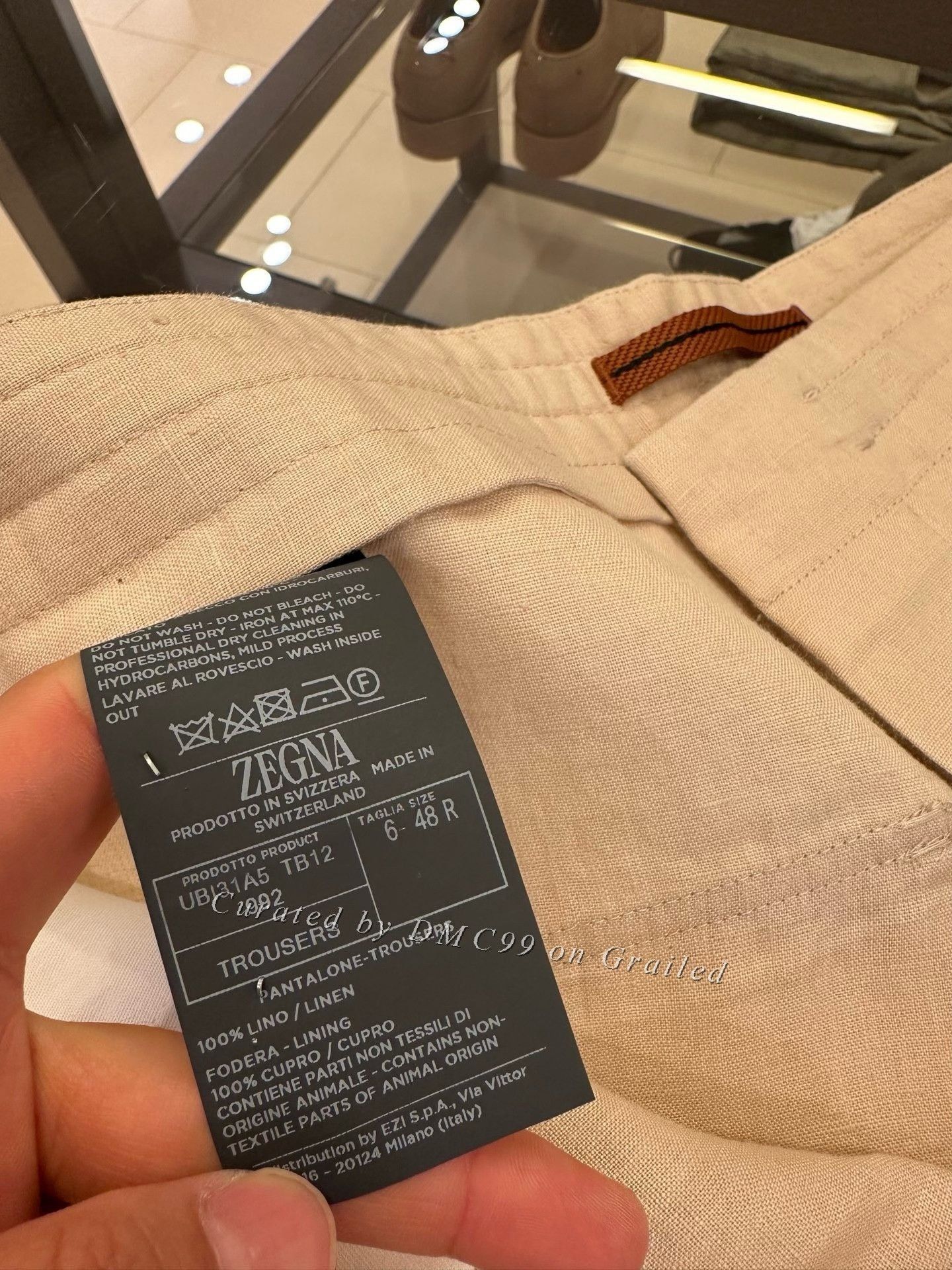Ermenegildo Zegna Zegna Men’s Beige Linen Shorts Size US 40 / EU 56 - 9 Thumbnail