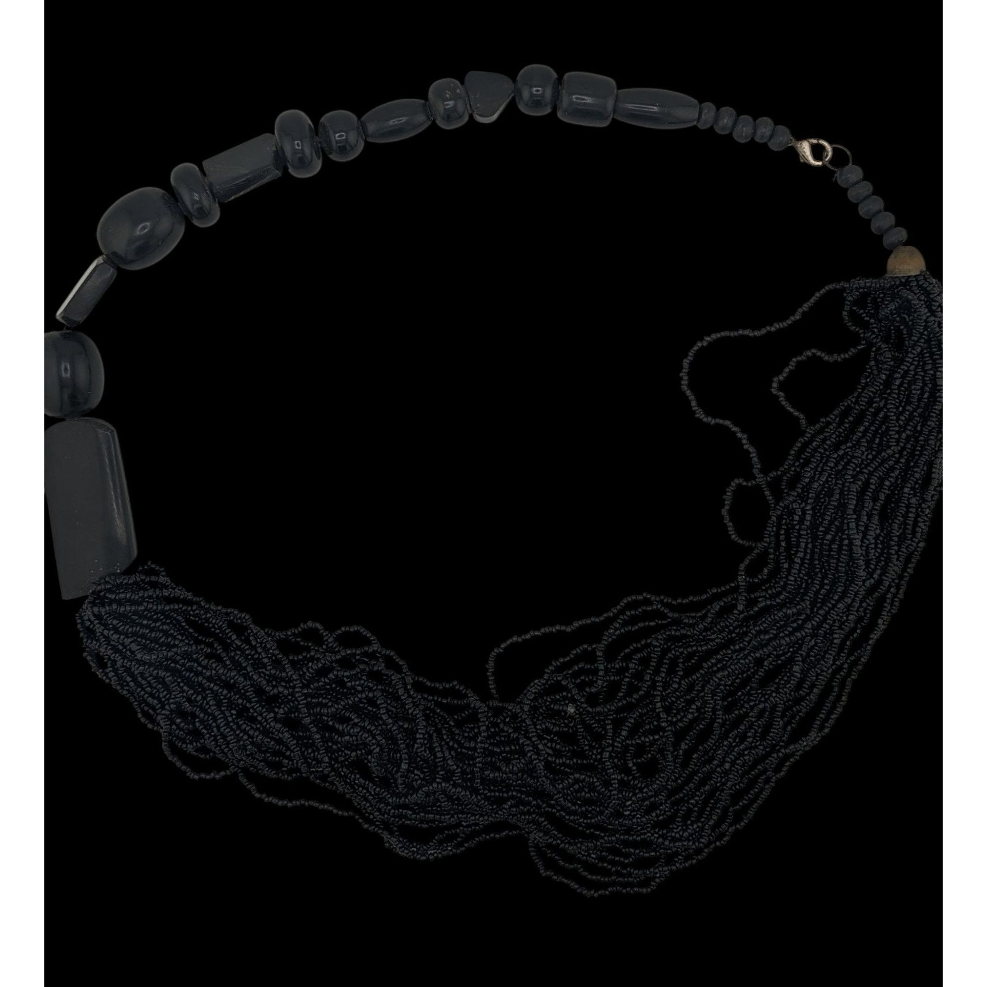 Other Vintage Gothic Asymmetrical Glass And Wood Statement Necklac Size ONE SIZE - 4 Thumbnail