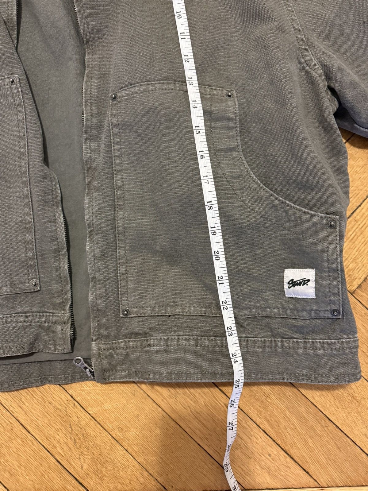 Pull & Bear Pull&Bear washed denim worker jacket in khaki Size US M / EU 48-50 / 2 - 2 Thumbnail