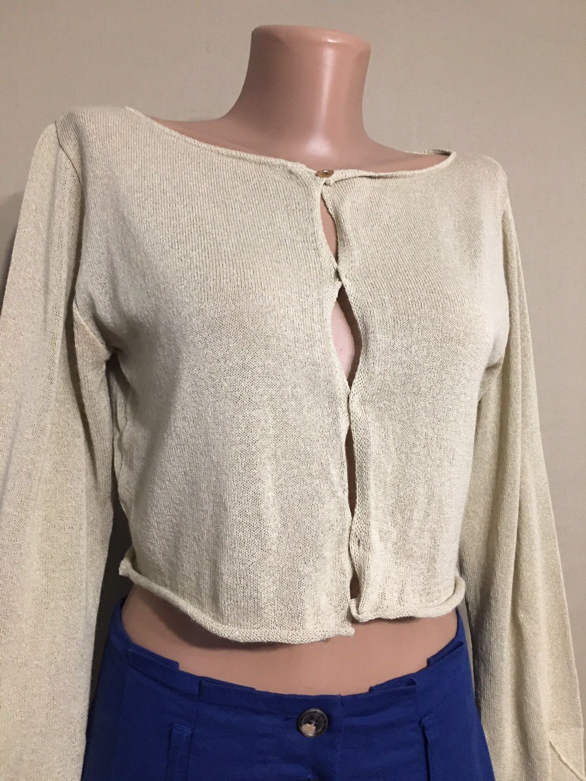 Sarah Pacini Sarah Pacini Womens Knit Crop Top Sweater Cape Size ONE SIZE - 3 Thumbnail