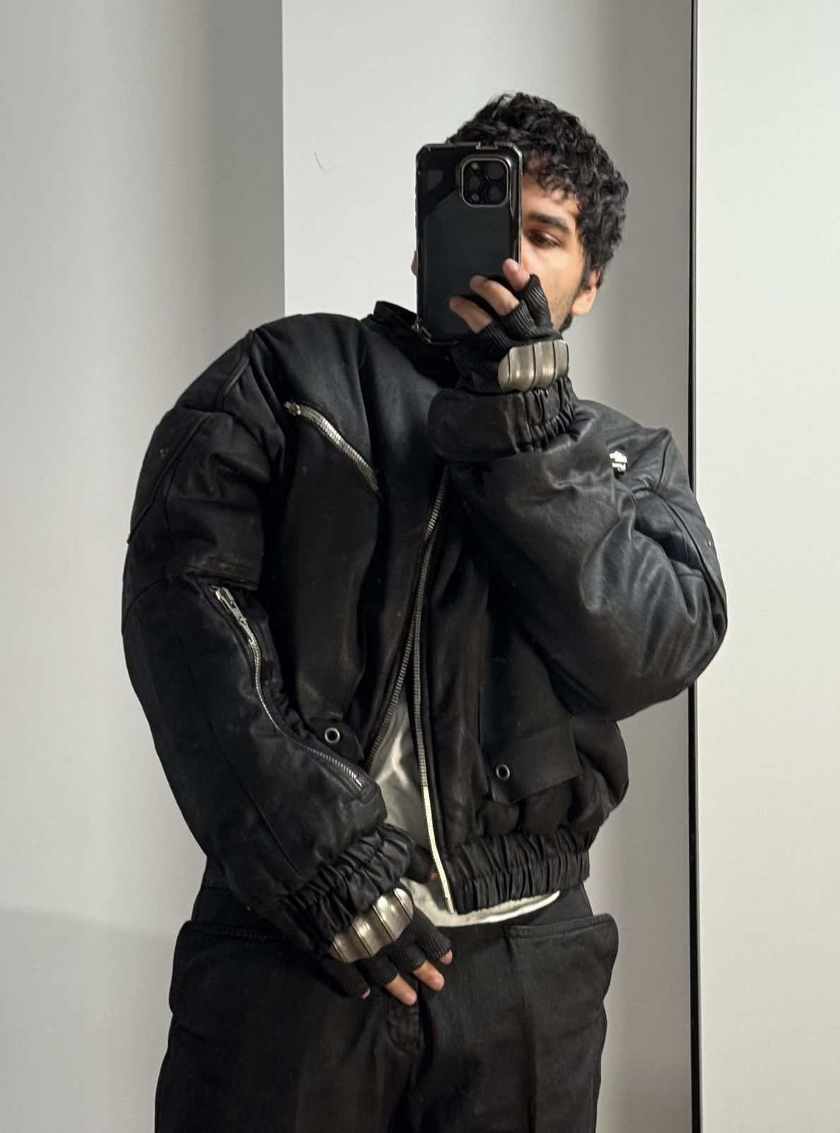 SHINE LUXURY RARE Shine Luxury “METHADONE” Layered Moto Bomber Jacket Size US S / EU 44-46 / 1 - 9 Thumbnail