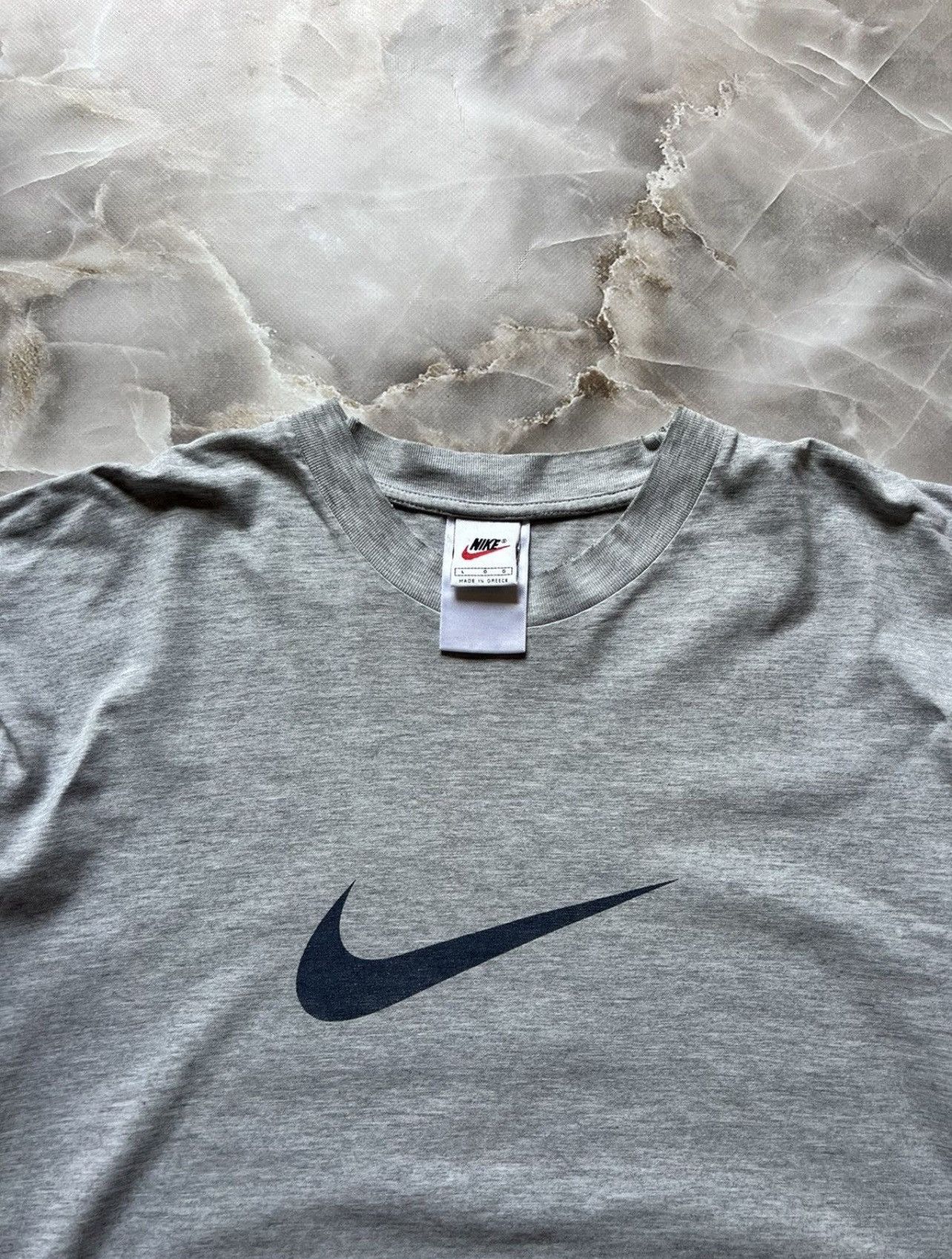 Vintage Vintage 90s Nike Big Swoosh Crewneck Distressed Tee Size US L / EU 52-54 / 3 - 2 Thumbnail