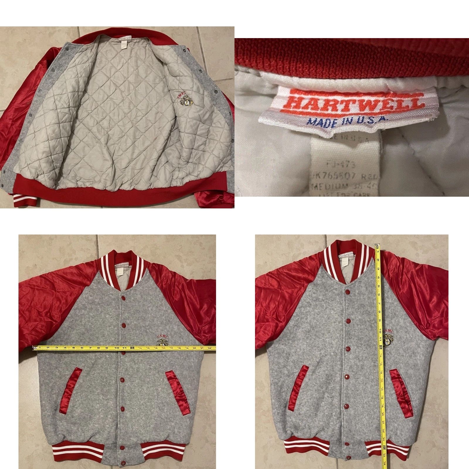 Vintage VINTAGE USMC Jacket S Gray Academy Bomber Jacket Men 90s 70s Military College Grunge USA Marines Usmc Navy Military USA Size US S / EU 44-46 / 1 - 9 Thumbnail