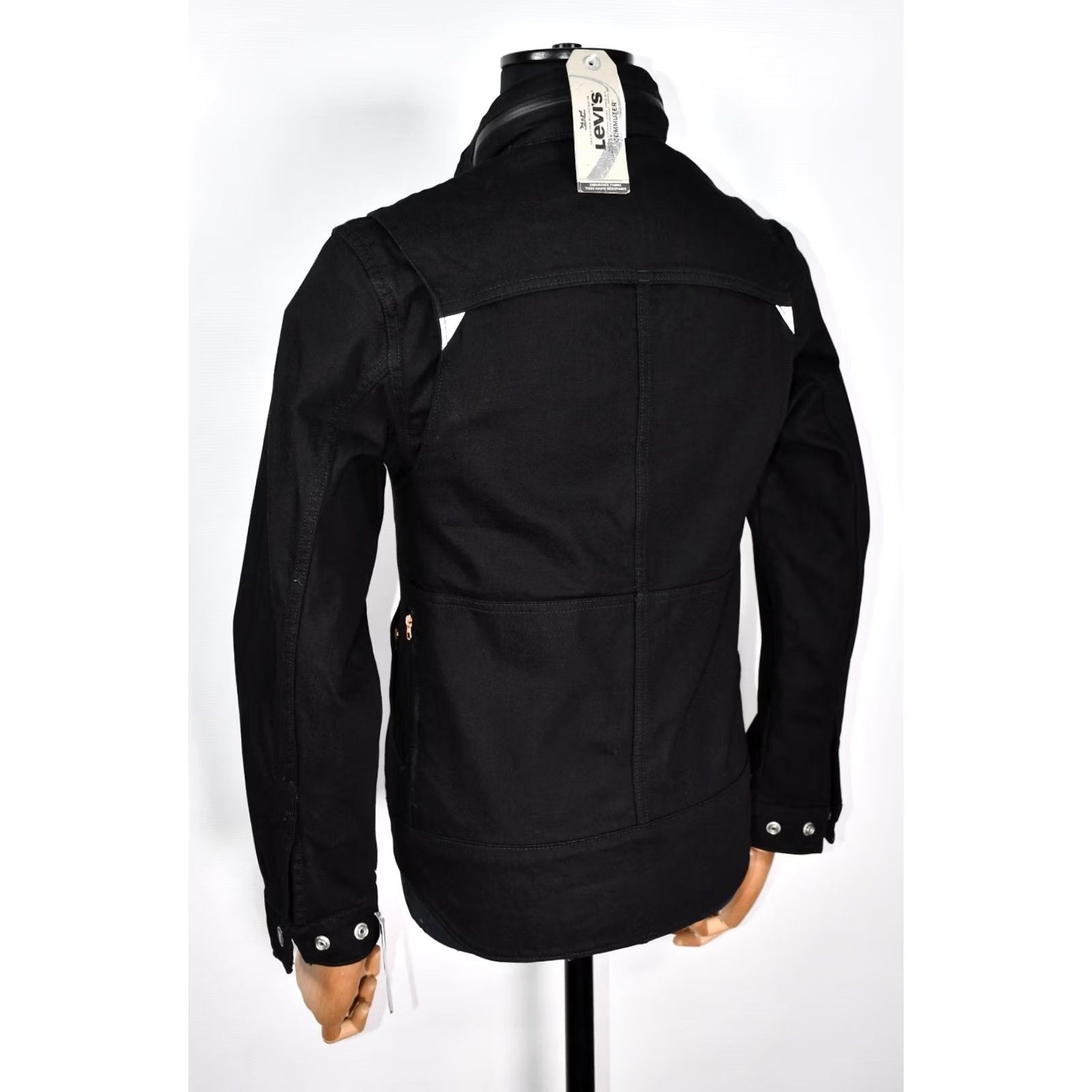 Levi's LEVI'S Commuter Reflective Denim Trucker Jacket Men's S Black COTTON 89%COTTON 9%POLYAMIDE 2%ELASTANE Reflective Hooded Casual 2010s? 90s? (adjusted) Size US S / EU 44-46 / 1 - 3 Thumbnail