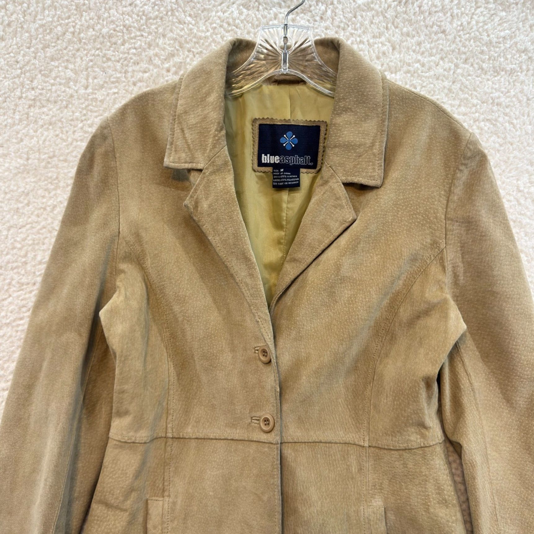 Vintage VINTAGE Leather Jacket Trench Coat Jacket Beige Khaki Tan Long Midi S Small Medium Beige Size S / US 4 / IT 40 - 3 Thumbnail