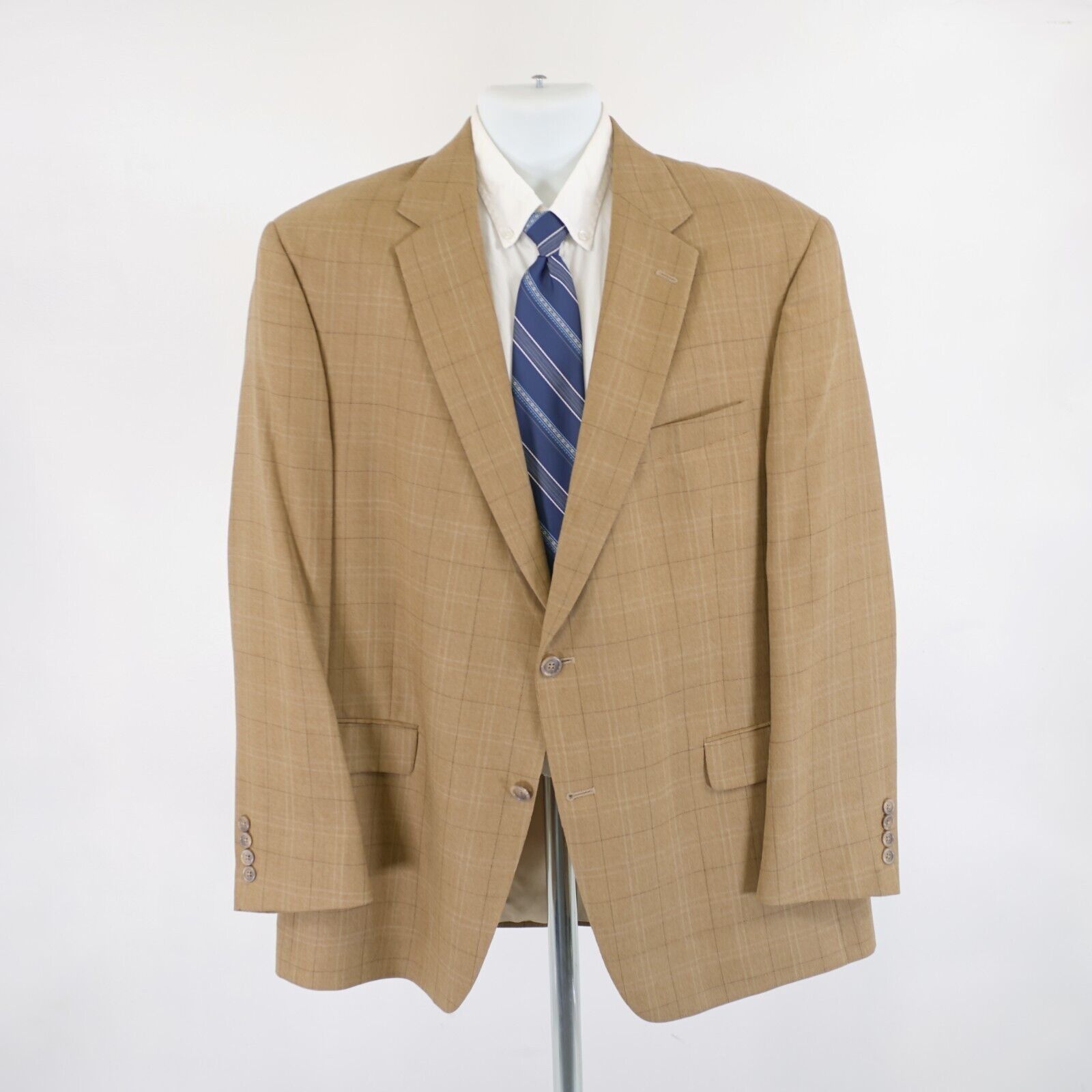 Hart Schaffner Marx Hart Schaffner Marx Tan Basketweave Windowpane Sport Coat / Size 44L - 4 Thumbnail