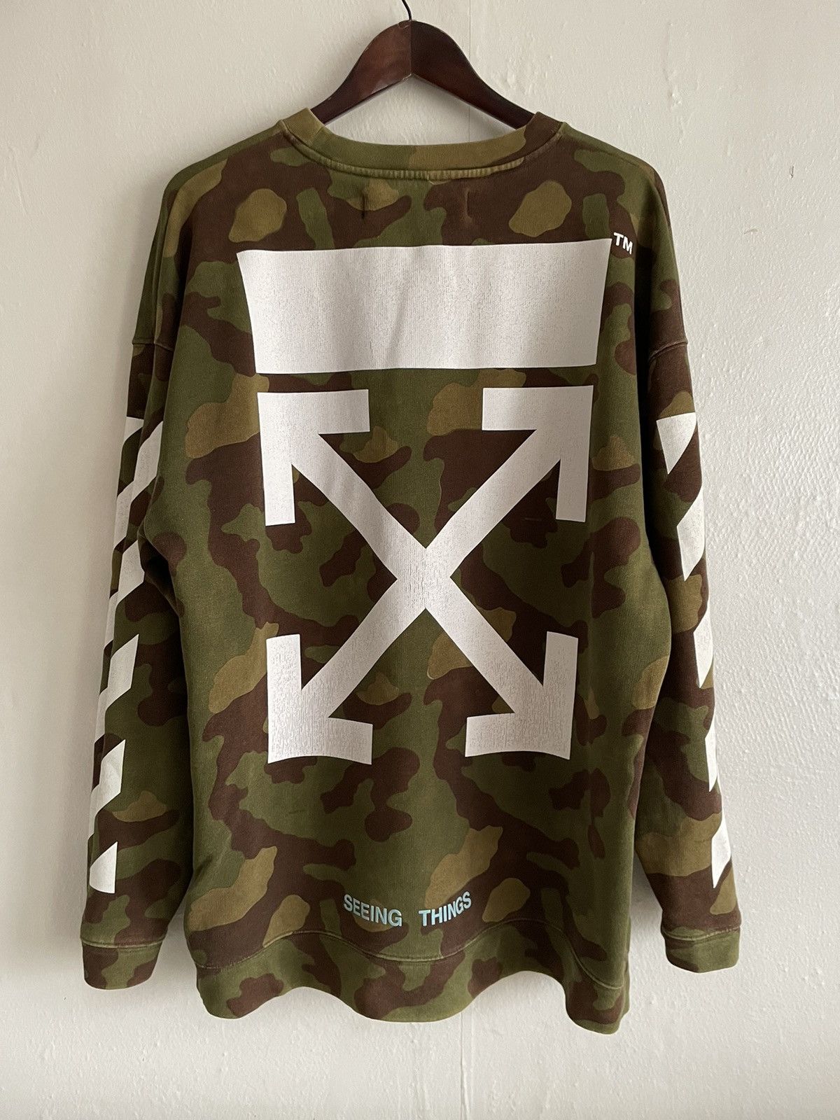 Off-White Off-White Oversized Camo Crewneck Arrow Jumper Sweatshirt 17 Size US S / EU 44-46 / 1 - 2 Thumbnail