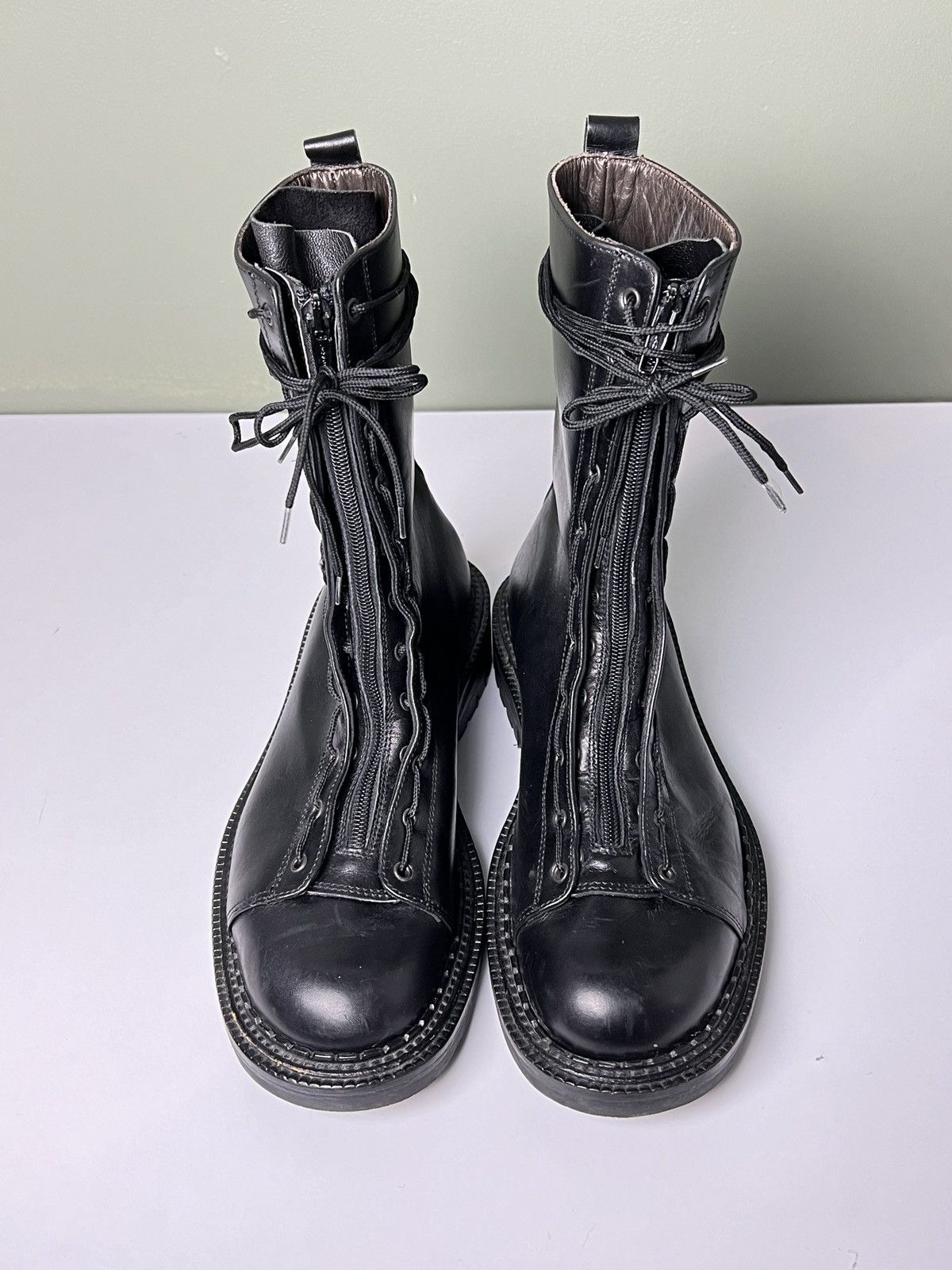 image of Archival Clothing x Stone Island Y2K Archive Military Combat Boots in Black, Men's (Size 9)