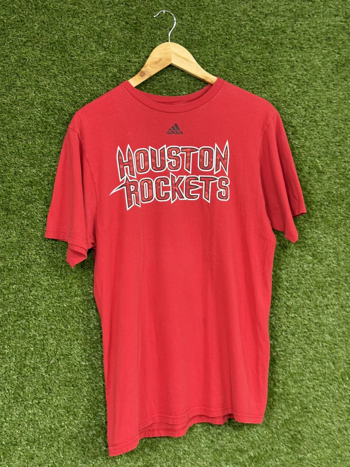 Adidas Adidas Houston Texas Rockets NBA Red Logo Stripes Tee Large Size US L / EU 52-54 / 3 - 1 Thumbnail