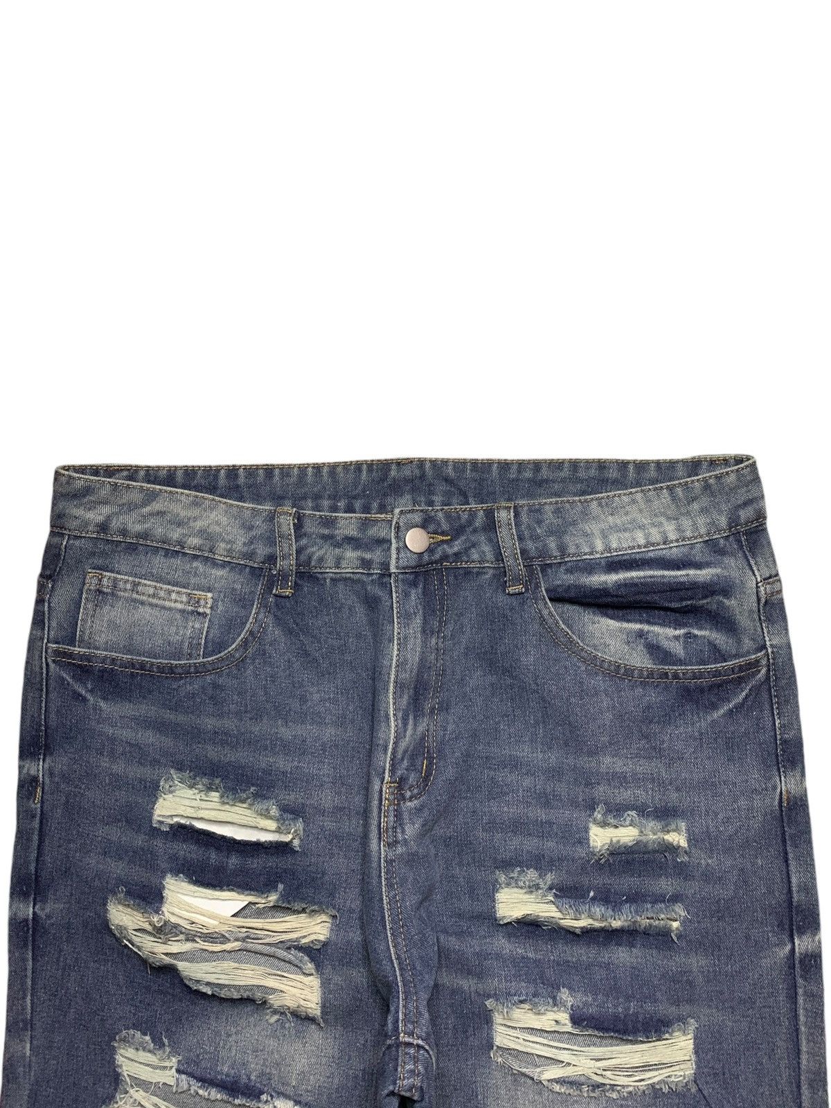 Japanese Brand SALES🔥Vintage Japanese Brand Blue Wash Ripped Baggy Jeans Size US 36 / EU 52 - 4 Thumbnail