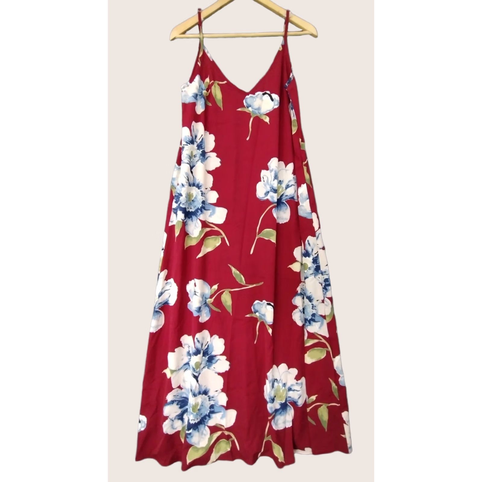 Vintage ZANZEA Women's Tank Dress Summer Flower Red 8 V-Neck Dress Sleeveless Knee Length Pattern Floral Shirt? Size M / US 6-8 / IT 42-44 - 1 Thumbnail