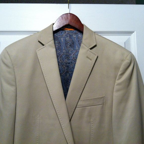 Tallia TALLIA MENS NEW TAN 100%WOOL SPORT COAT BLAZER SIZE:40L Size 40L - 2 Thumbnail