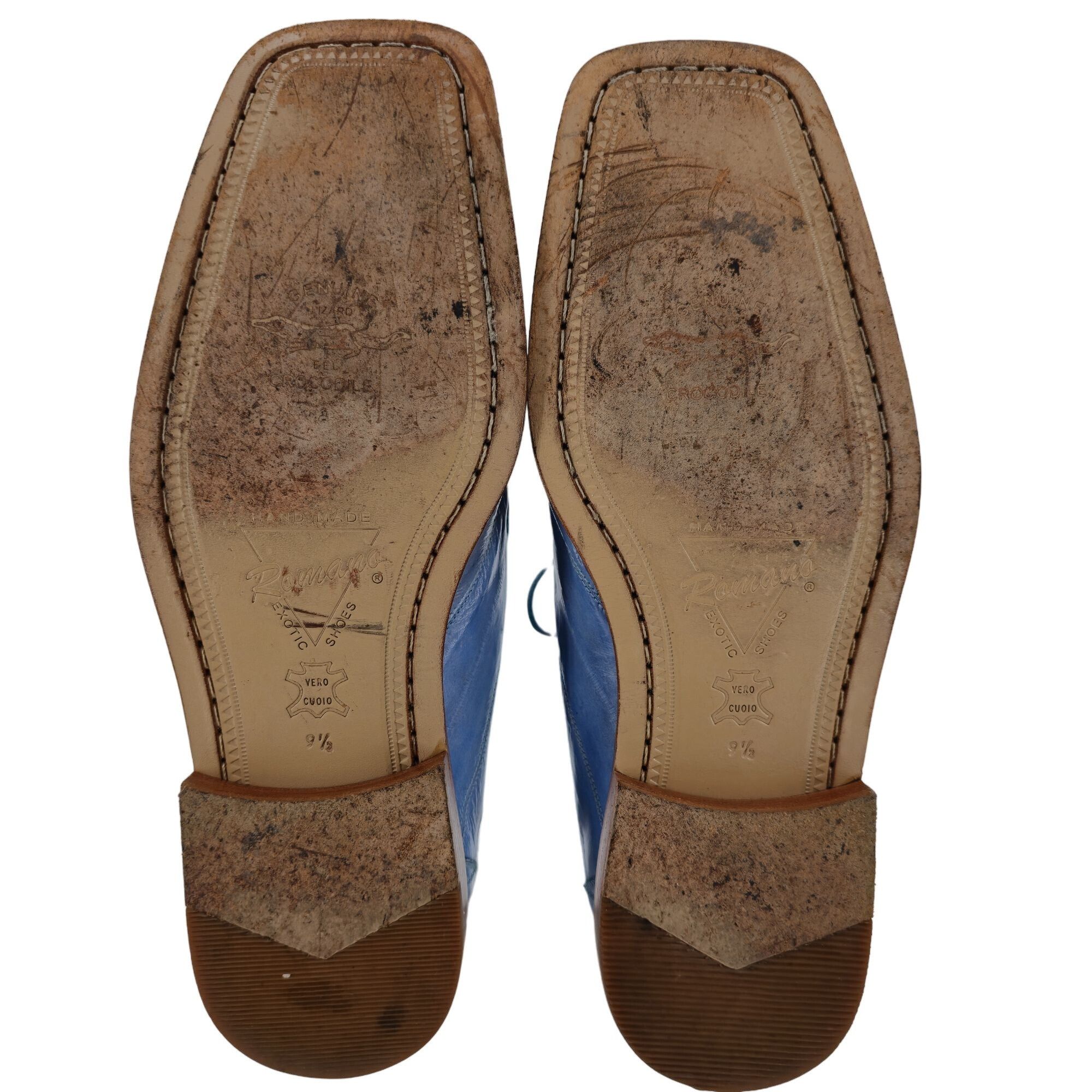 Other Vintage Exotic Romano Eel Crocodile Dress Shoes Baby Blue Cr Size US 9.5 / EU 42-43 - 4 Thumbnail
