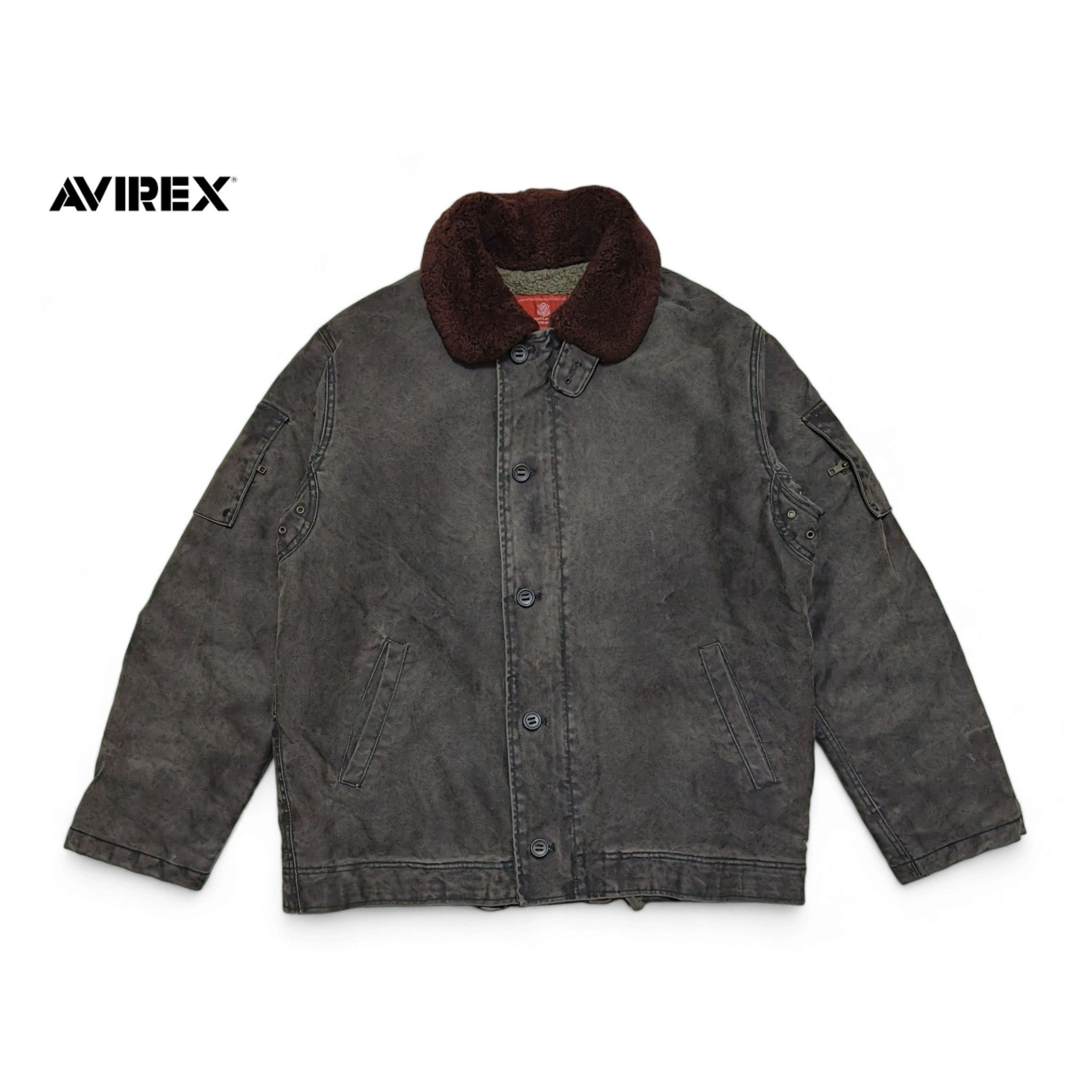 Vintage Avirex Officer's Uniform Military Distressed Jacket