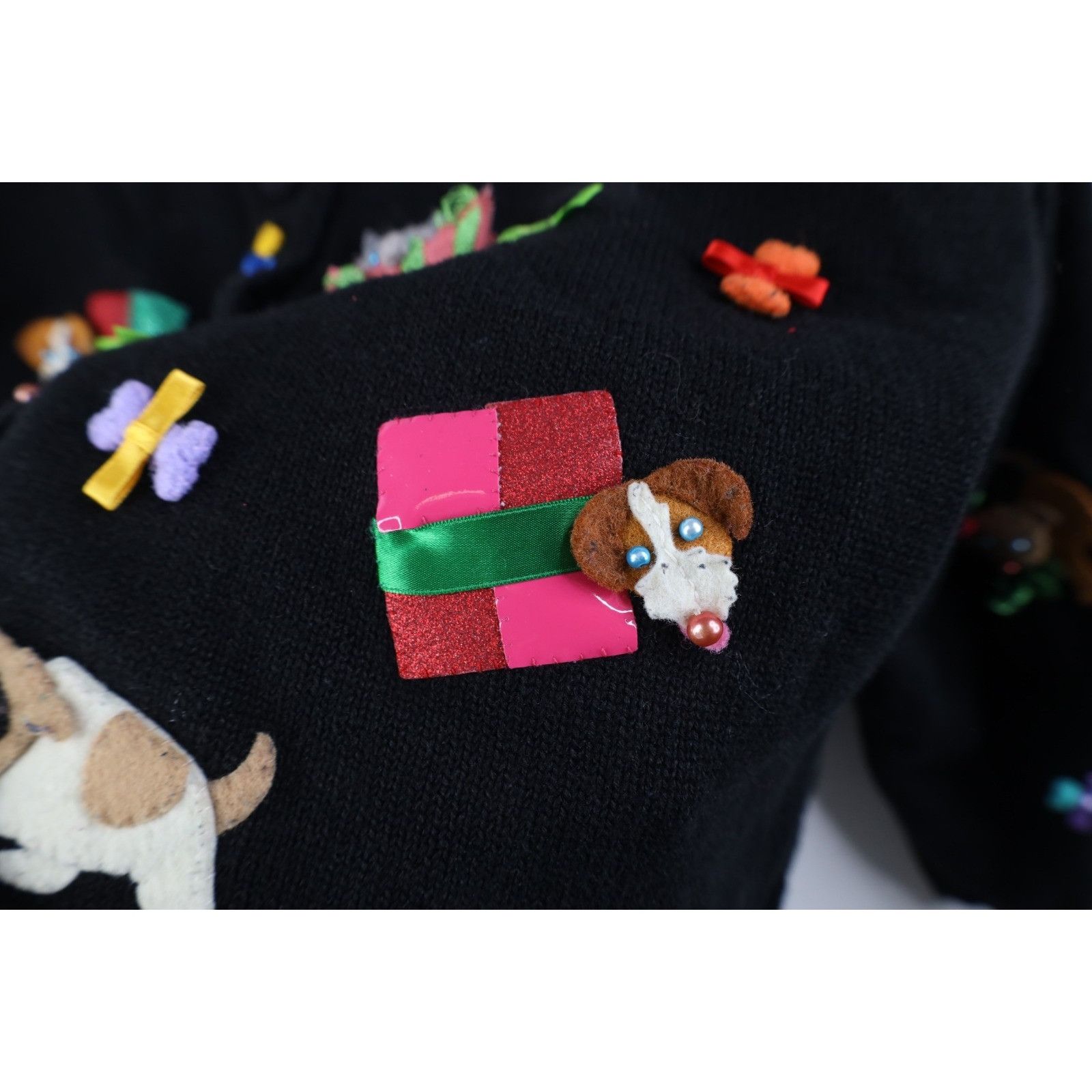 Vintage Vintage Y2K Michael Simon Christmas Dog Cardigan Sweater Size L / US 10 / IT 46 - 13 Thumbnail