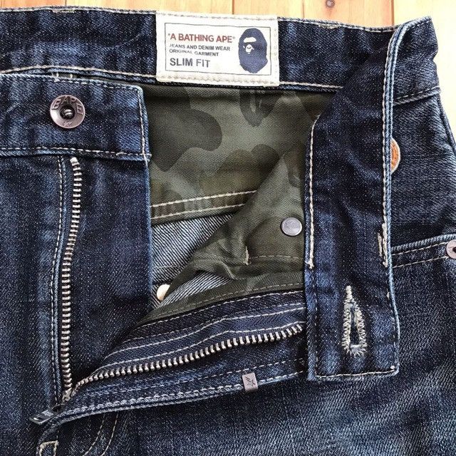 Bape BAPE LOGO embroidered slim fit denim pants APE ★size S Size US 30 / EU 46 - 7 Thumbnail