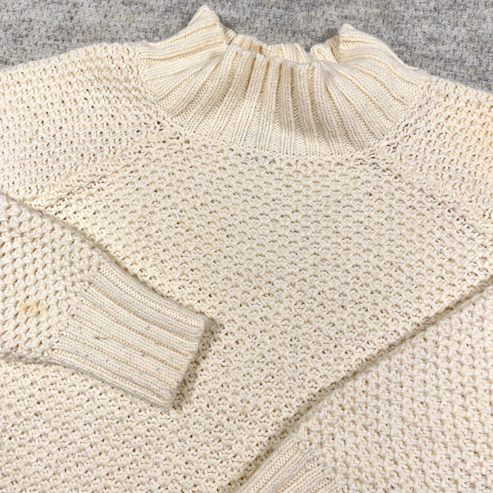 American Eagle Outfitters American Eagle Outfitters Sweater Women XL Ivory Turtleneck Cable-Knit Wool Blend Oversized Pullover Winter Casual Mens? Size XL / US 12-14 / IT 48-50 - 5 Thumbnail