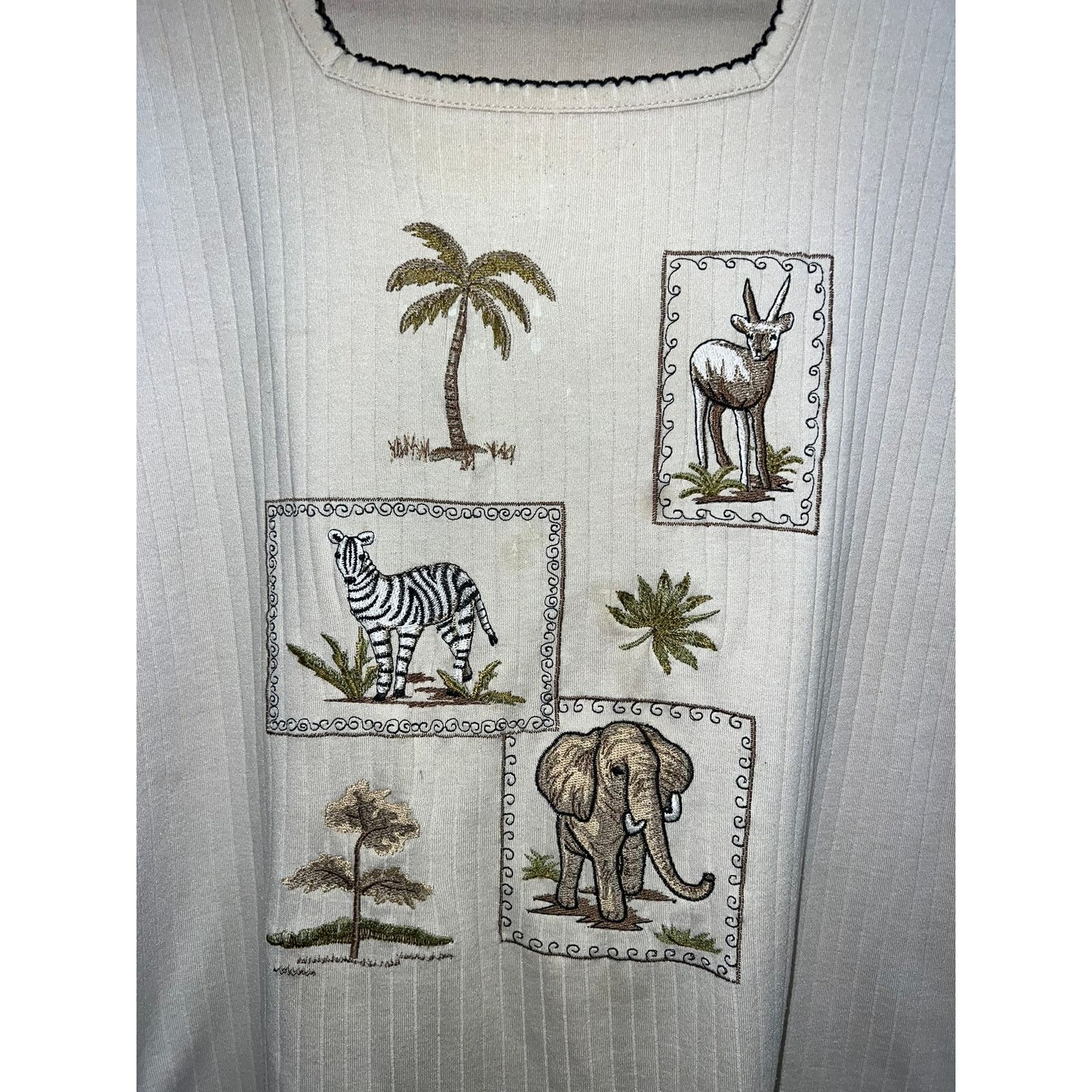 Vintage Womens Vintage Safari Shirt Elephant Zebra Tee Bonworth XL Size XL / US 12-14 / IT 48-50 - 2 Thumbnail