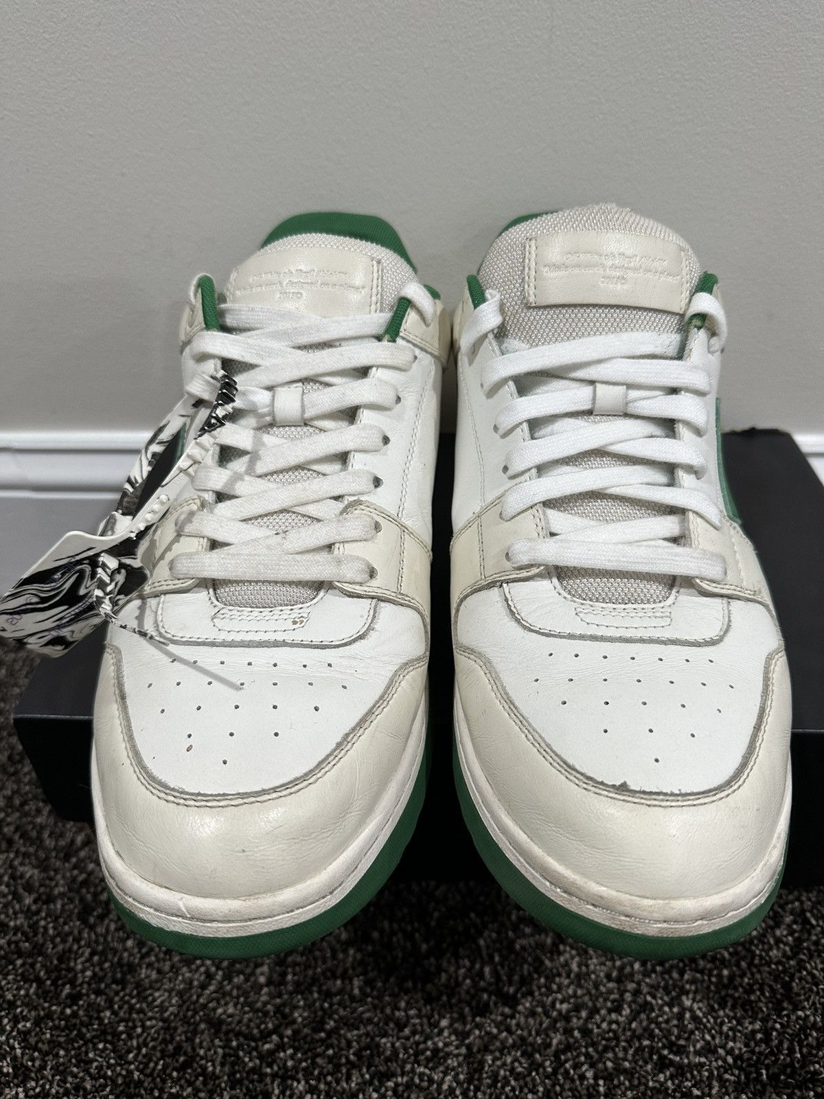 Off-White Off-White Virgil Out Of Office OOO White/Green Sneakers Size US 13 / EU 46 - 3 Thumbnail