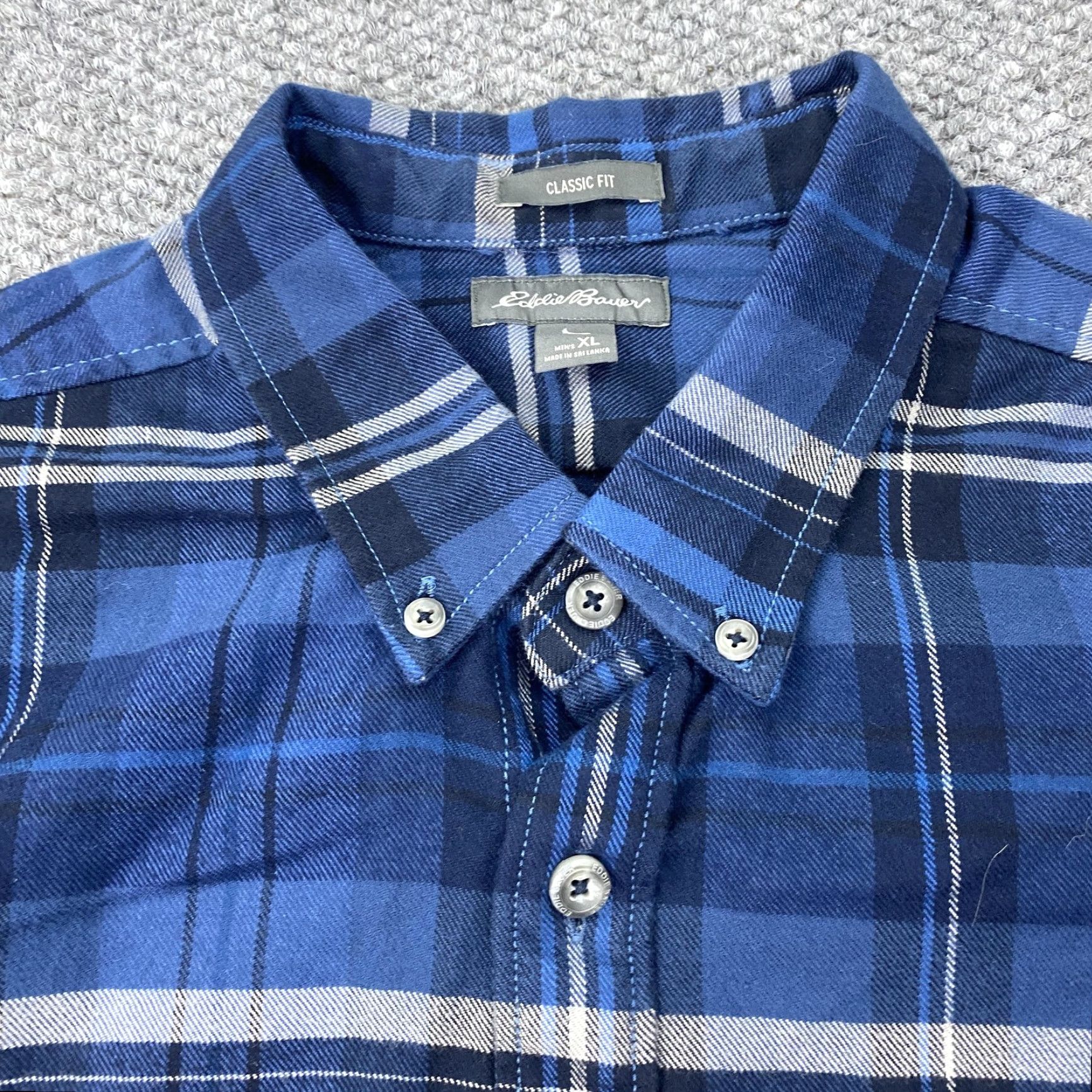 Eddie Bauer Eddie Bauer Shirt Mens XL Blue Plaid Cotton Button-Down Long Sleeve Classic Fit Size US XL / EU 56 / 4 - 3 Thumbnail