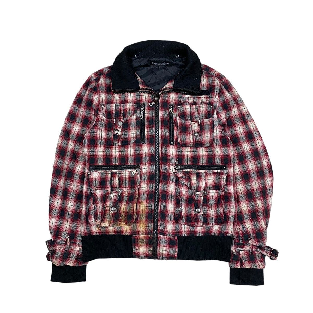 If Six Was Nine × Japanese Brand × Le Grande Bleu (L.G.B.) Bareback Realdress Shadow Plaid Bondage Cargo Jacket Size US M / EU 48-50 / 2 - 6 Thumbnail