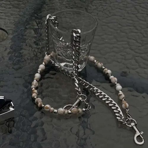 Jewelry Turquoise Beaded Pants Chain – Retro Gray White Style Size ONE SIZE - 5 Thumbnail