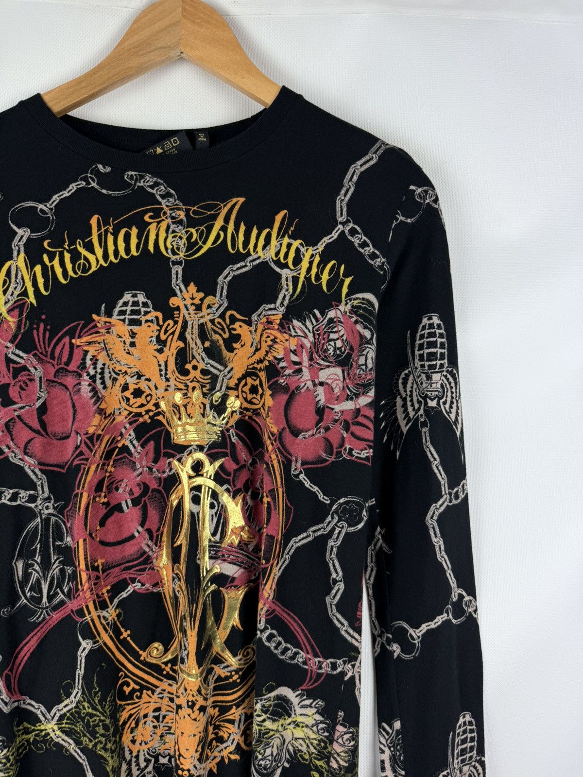 Christian Audigier Christian Audigier Y2K Overprinted Long Sleeve T Shirt Size L / US 10 / IT 46 - 5 Thumbnail