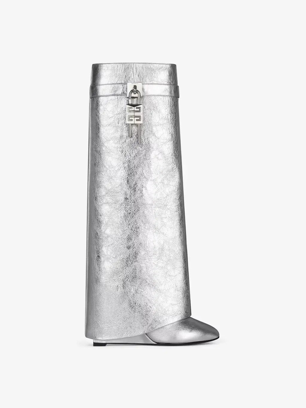 Givenchy o1srvl11e0525 Shark Lock Pant Boots 90mm in Silver Size US 8.5 / IT 38.5 - 1 Thumbnail