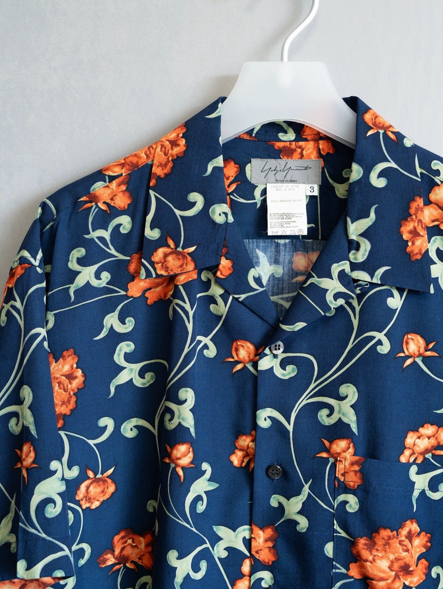 Yohji Yamamoto Yohji Yamamoto 01SS Peony Vine Cuban Collar Shirt Size US L / EU 52-54 / 3 - 3 Thumbnail