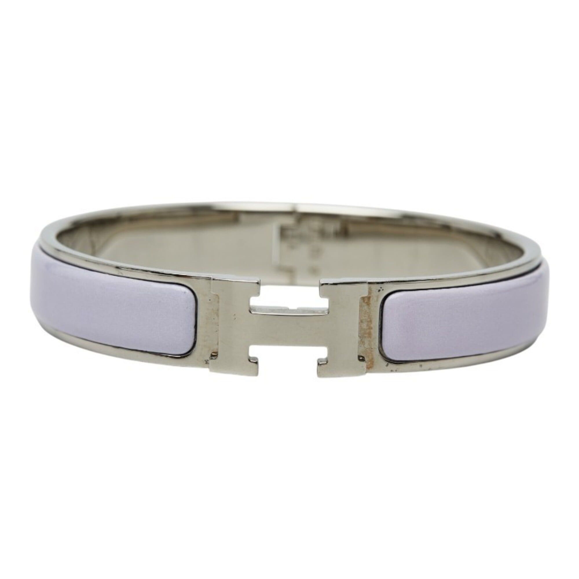 Hermes Hermes Click H GM Bracelet Bangle Silver Purple Metal Enamel Women's HERMES Size ONE SIZE - 1 Thumbnail