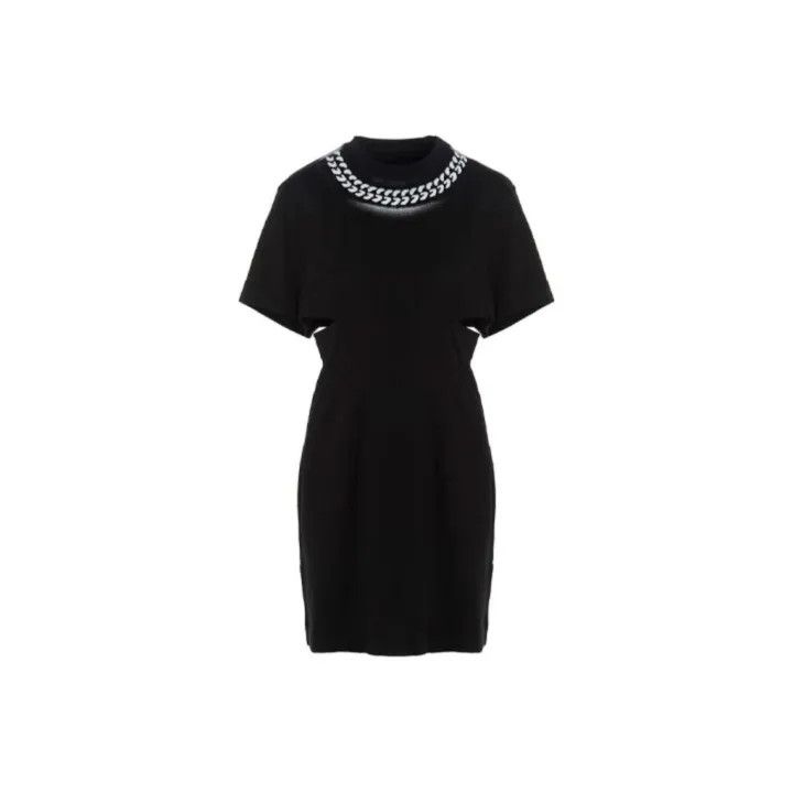 Givenchy Givenchy Black Chain Detail Short Sleeve Dress Size M / US 6-8 / IT 42-44 - 1 Thumbnail