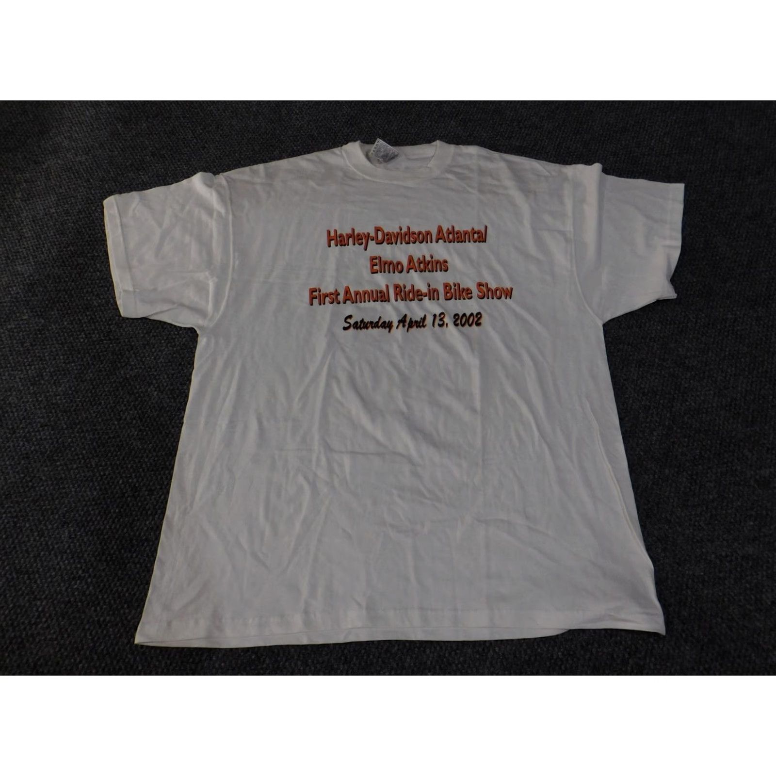 Fruit Of The Loom Vintage Harley-Davidson Atlanta Shirt Mens 2XL White Elmo Atkins Bike Show 2002 Shirt Size US XXL / EU 58 / 5 - 4 Thumbnail